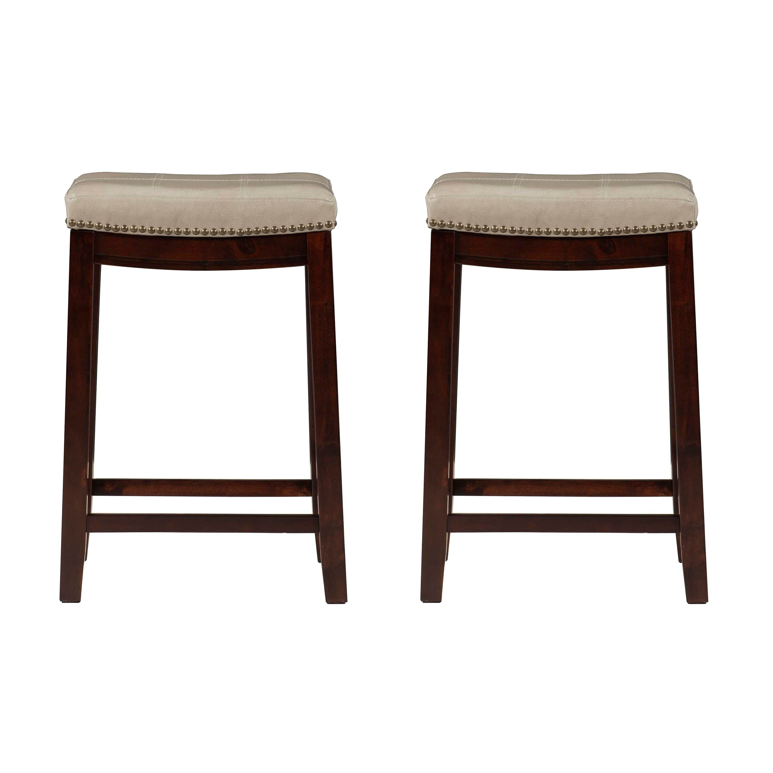 Linon Claridge Counter Stools (Set of2), Tan/Brown, large