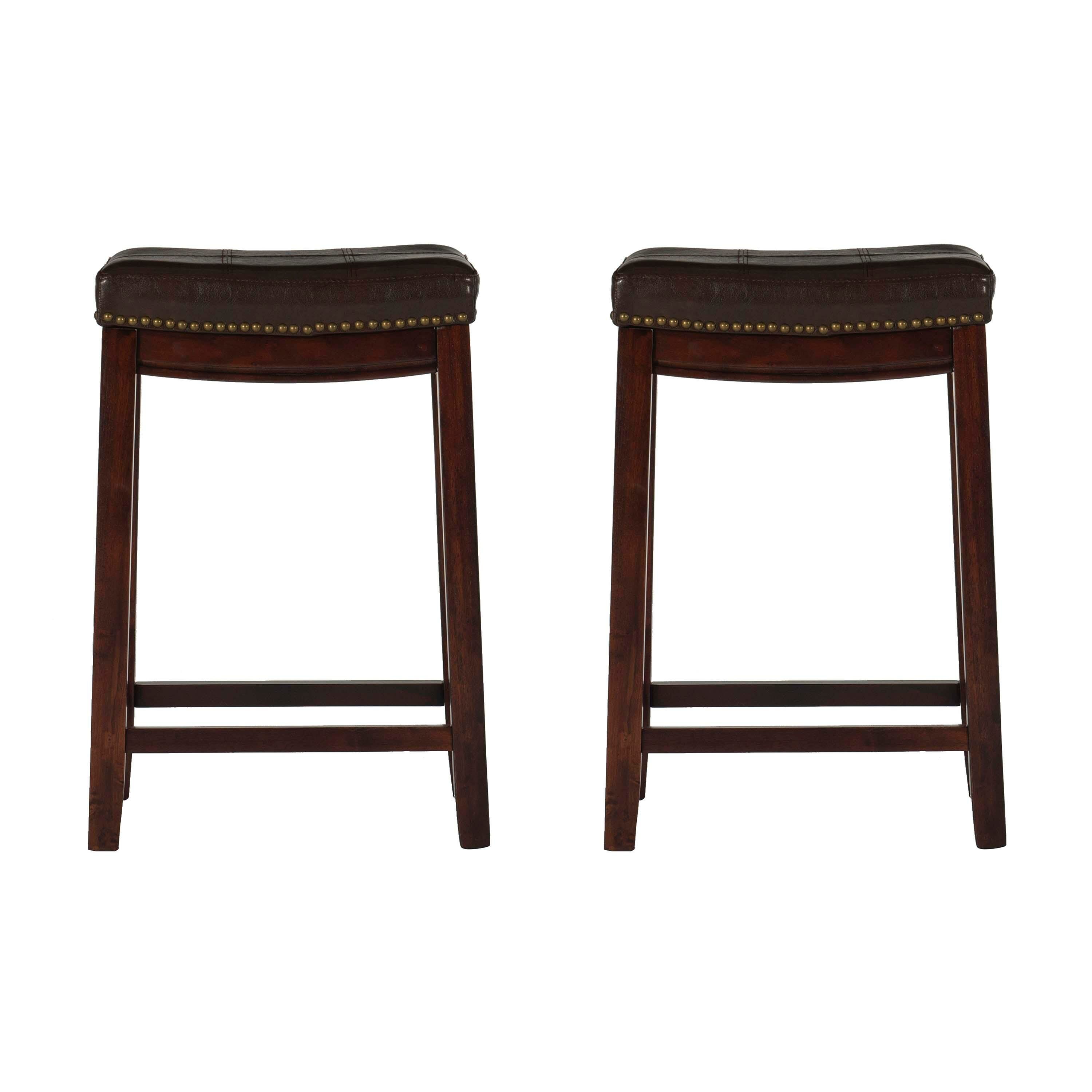 Linon Claridge Counter Stools (Set of2), Black/Brown, large