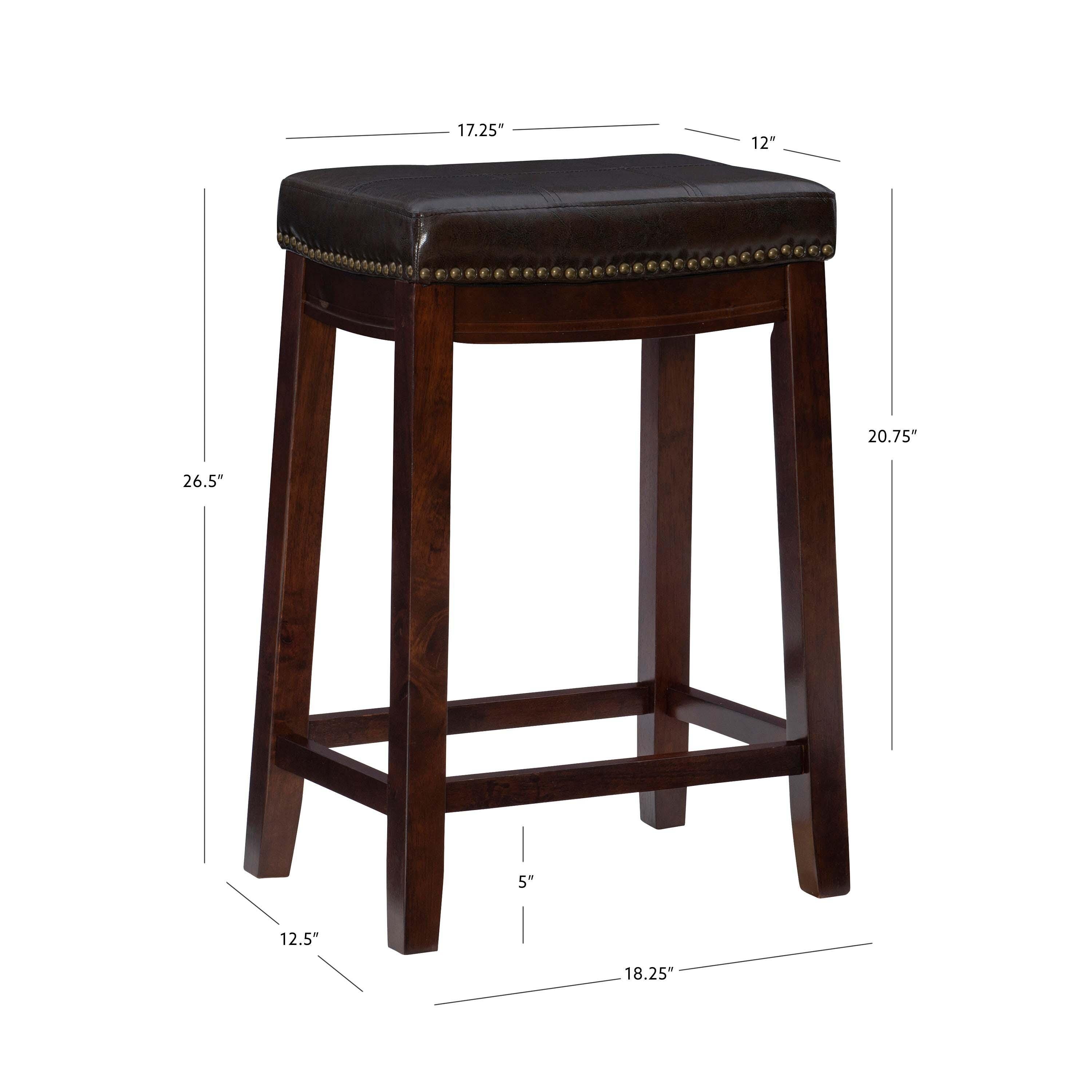 Linon Claridge Counter Stools (Set of2), Black/Brown, large