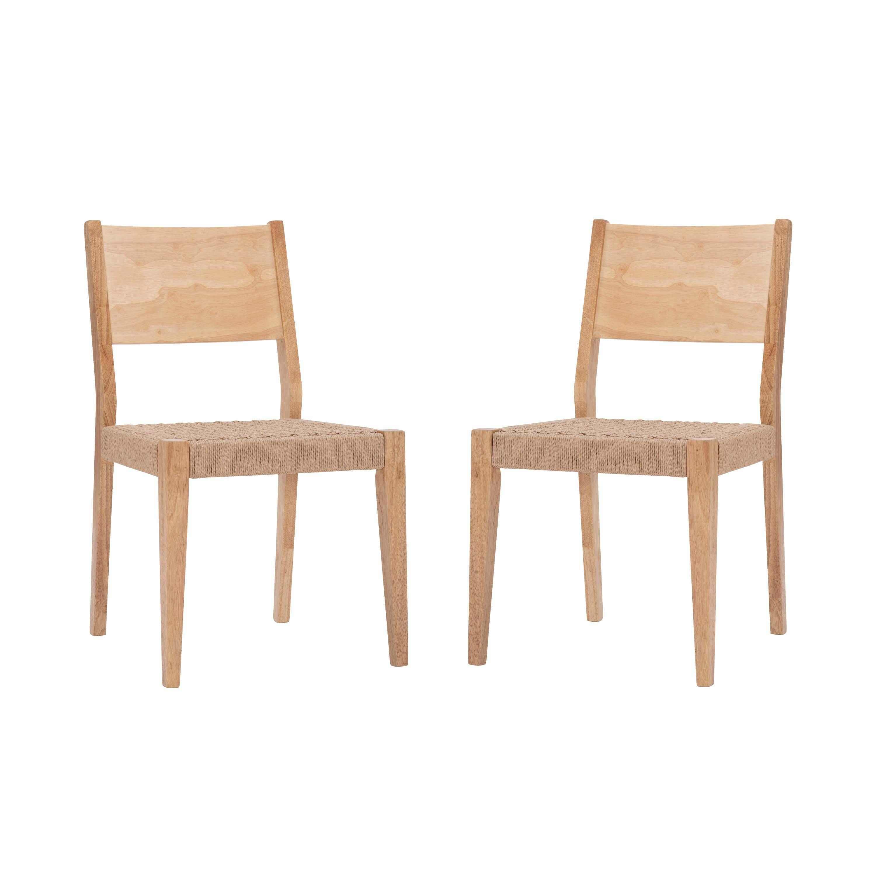 Linon Farren Dining Chairs (Set of 2), Natural, large
