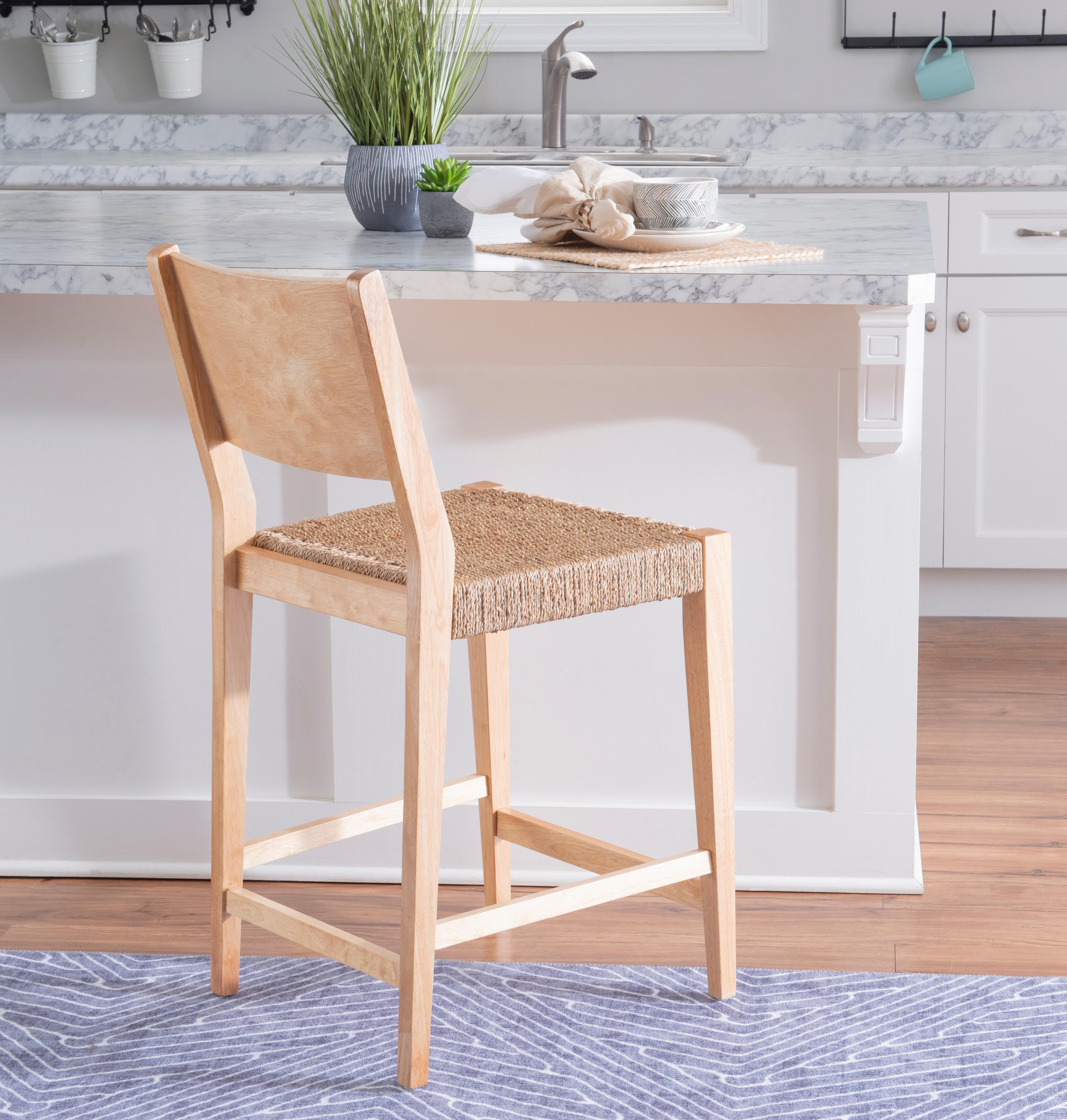 Linon Farren Counter Stools (Set of 2), Natural, large