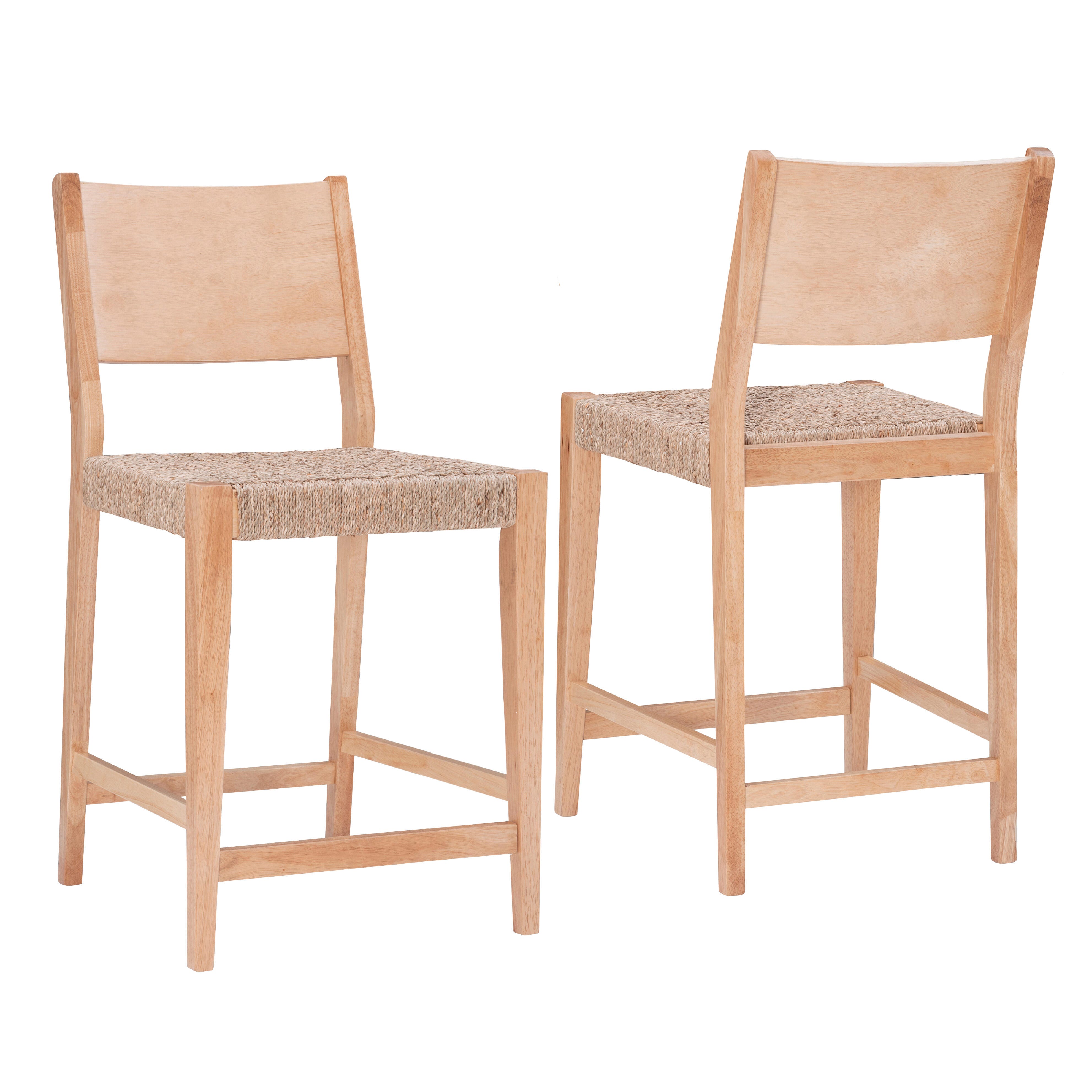 Linon Farren Counter Stools (Set of 2), Natural, large