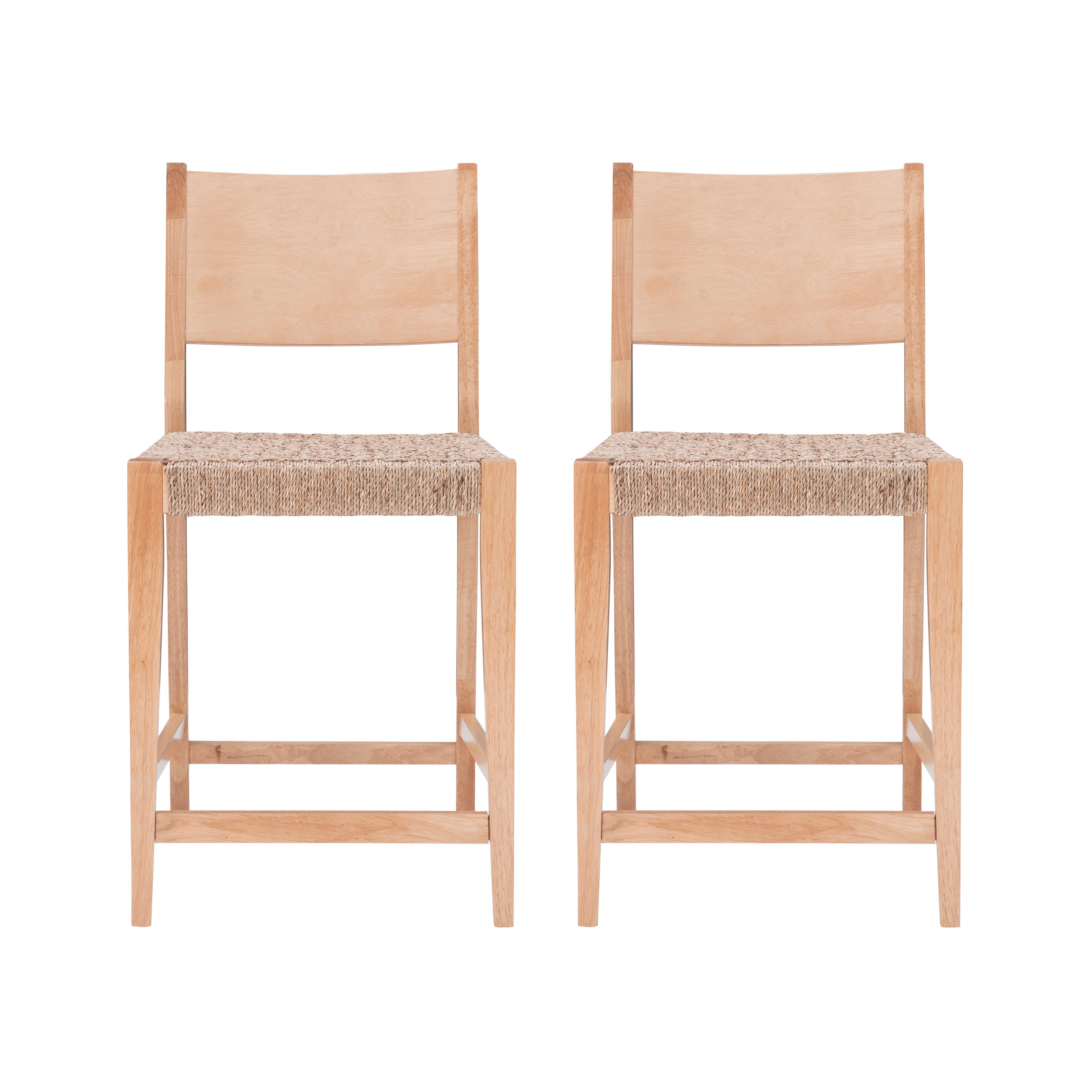 Linon Farren Counter Stools (Set of 2), Natural, large