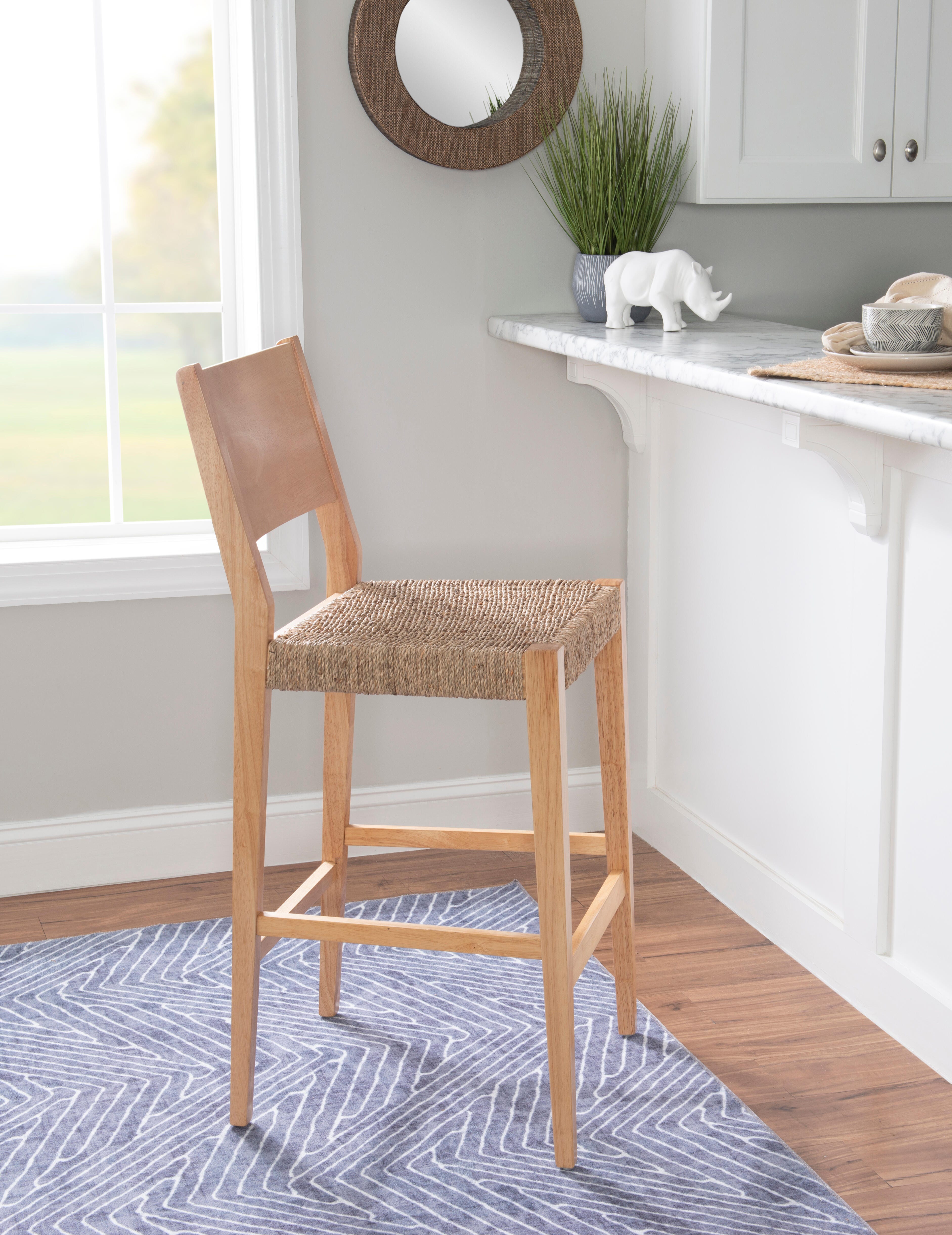 Linon Farren Barstools (Set of 2), Natural, large