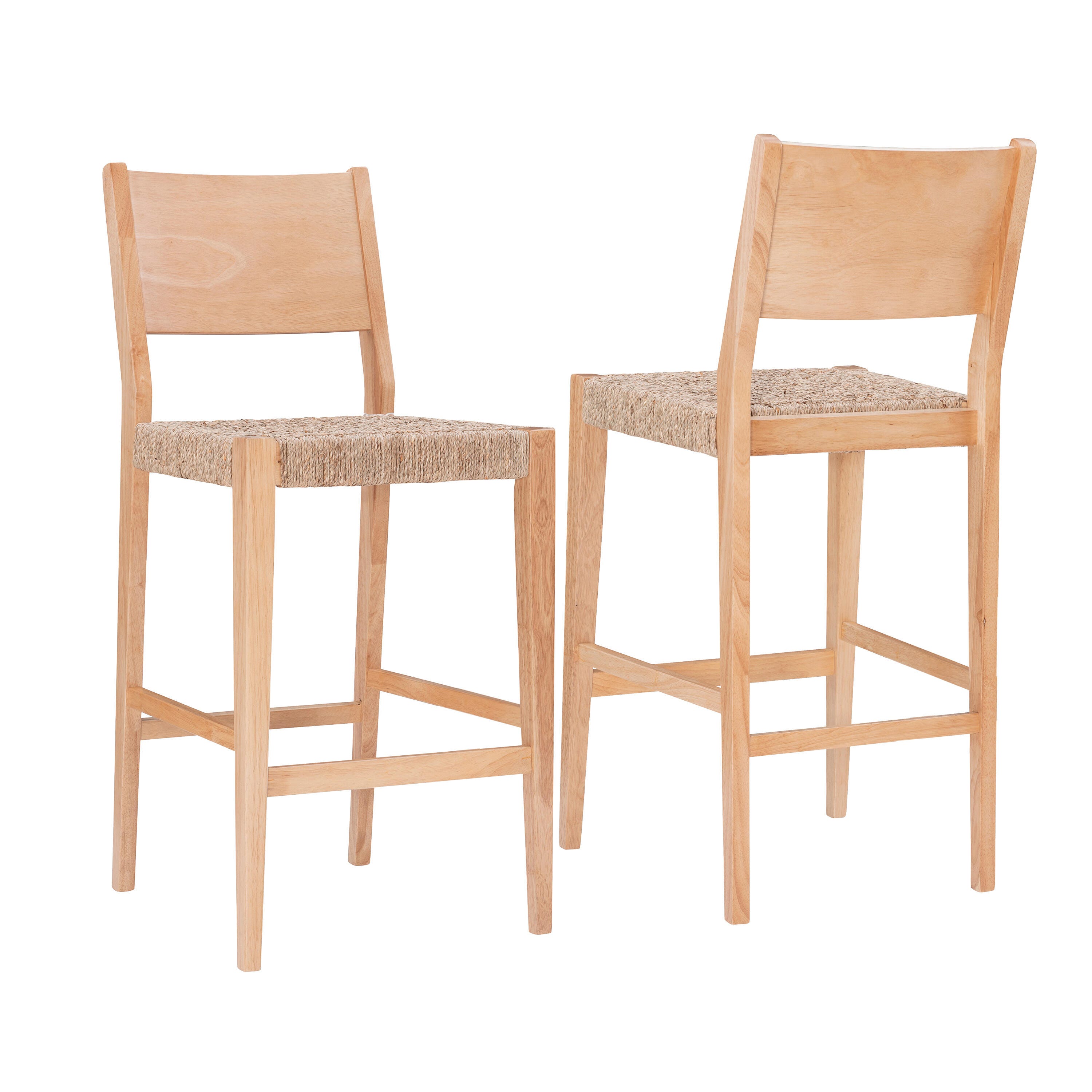Linon Farren Barstools (Set of 2), Natural, large