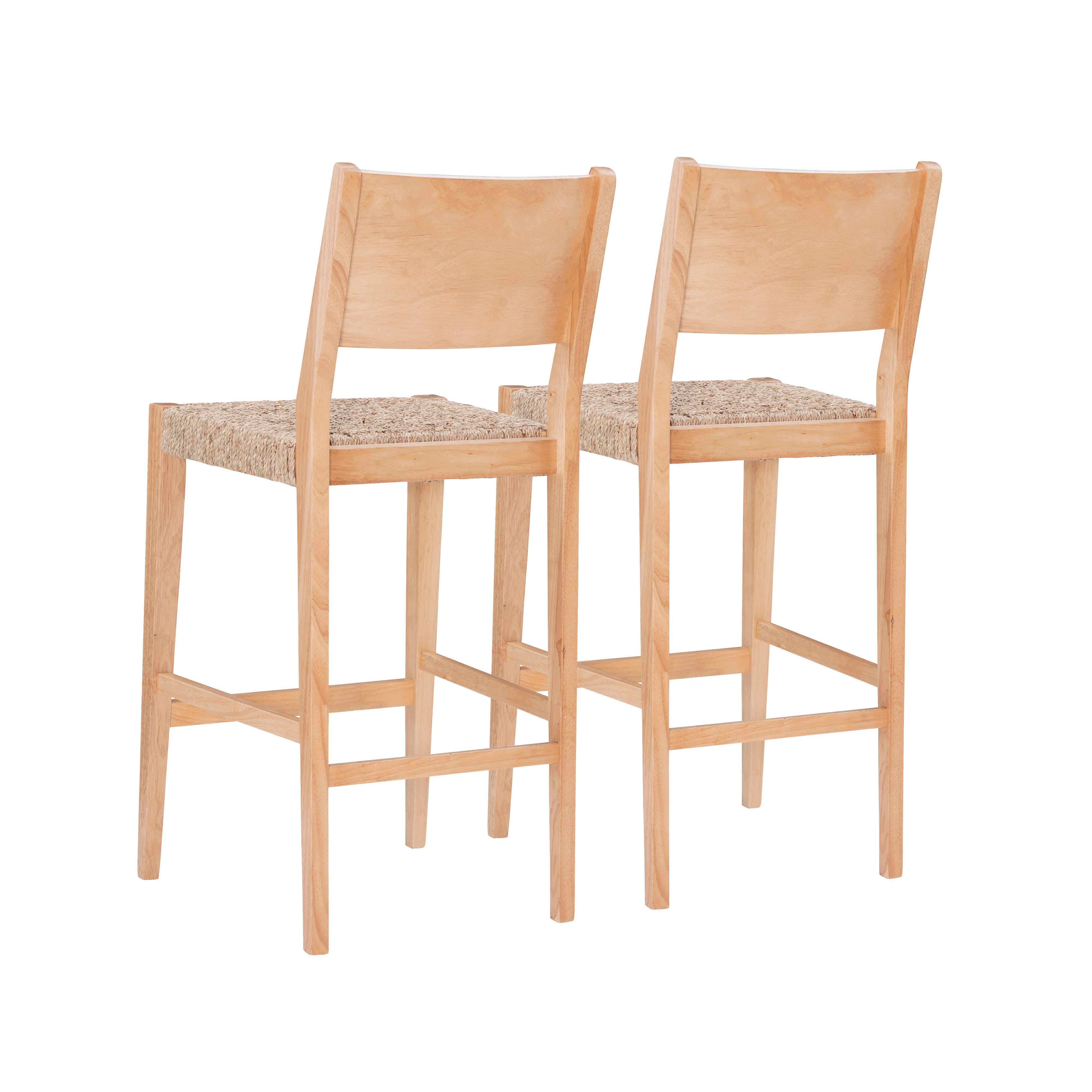 Linon Farren Barstools (Set of 2), Natural, large