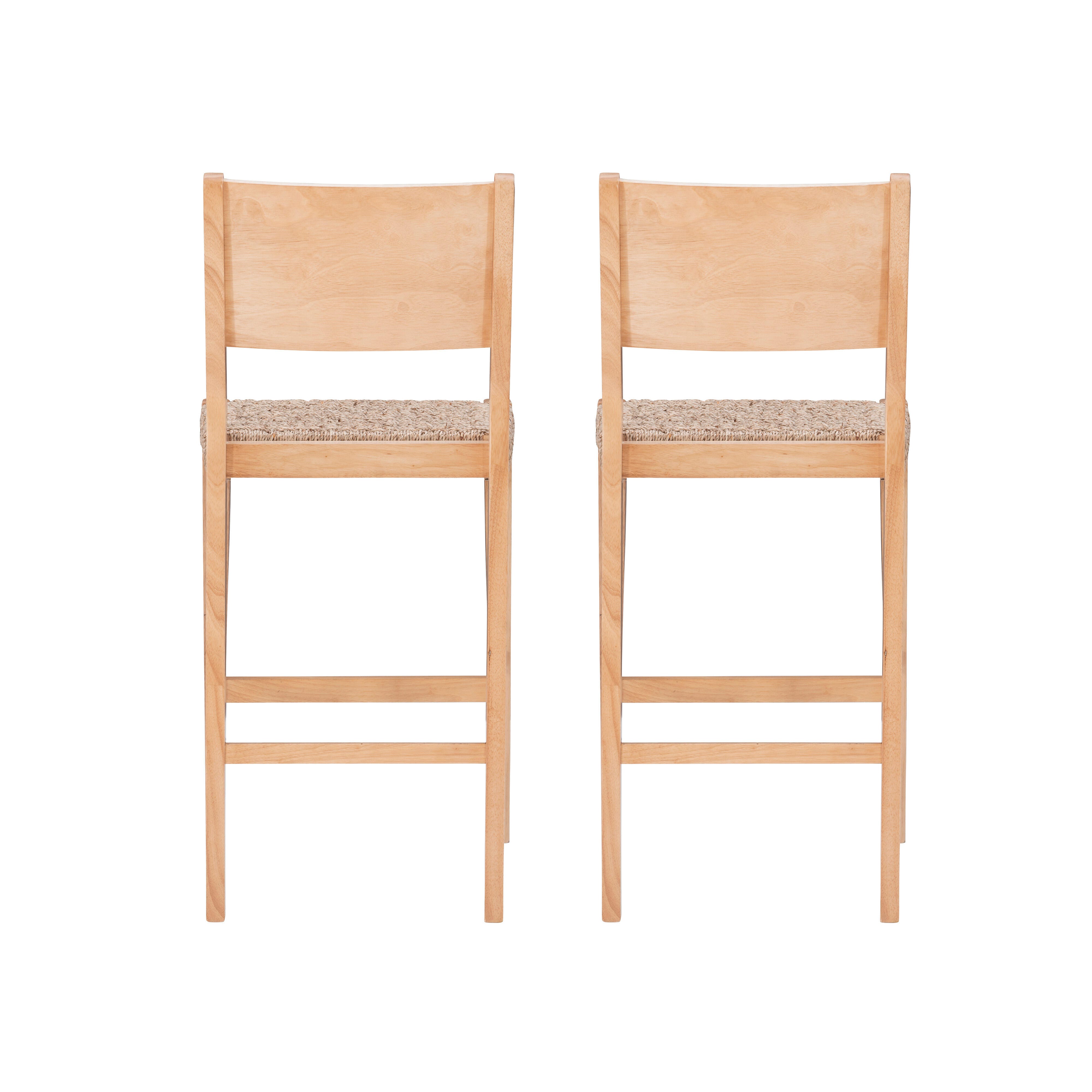 Linon Farren Barstools (Set of 2), Natural, large