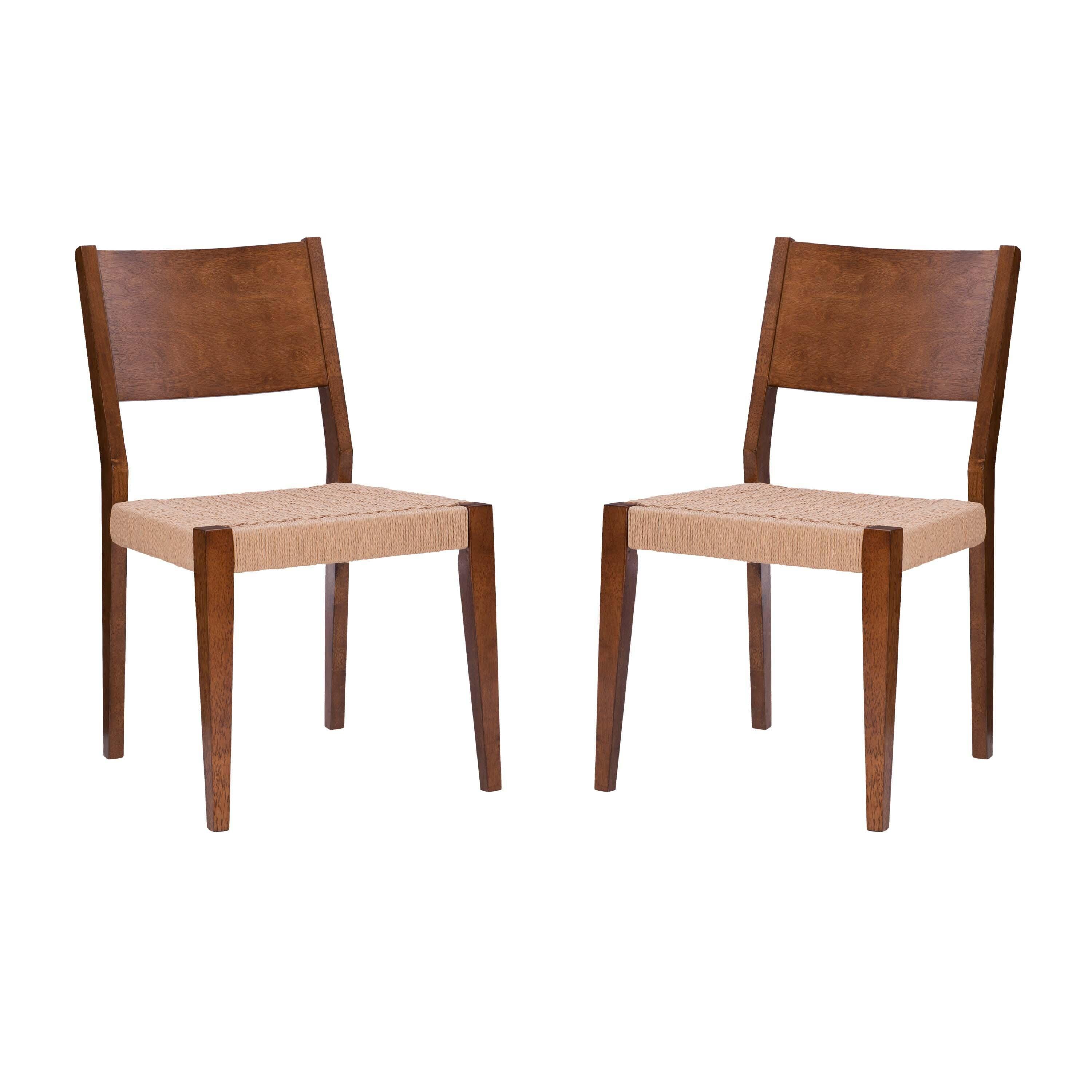 Linon Farren Dining Chairs (Set of 2), Brown, large