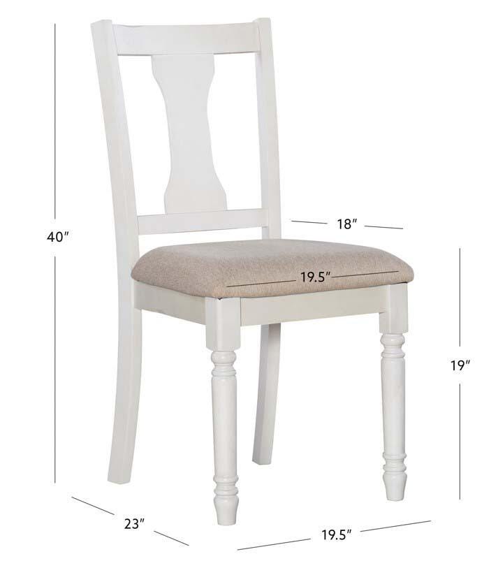 Linon Wesley Dining Chairs (Set of 2), Vanilla White, large