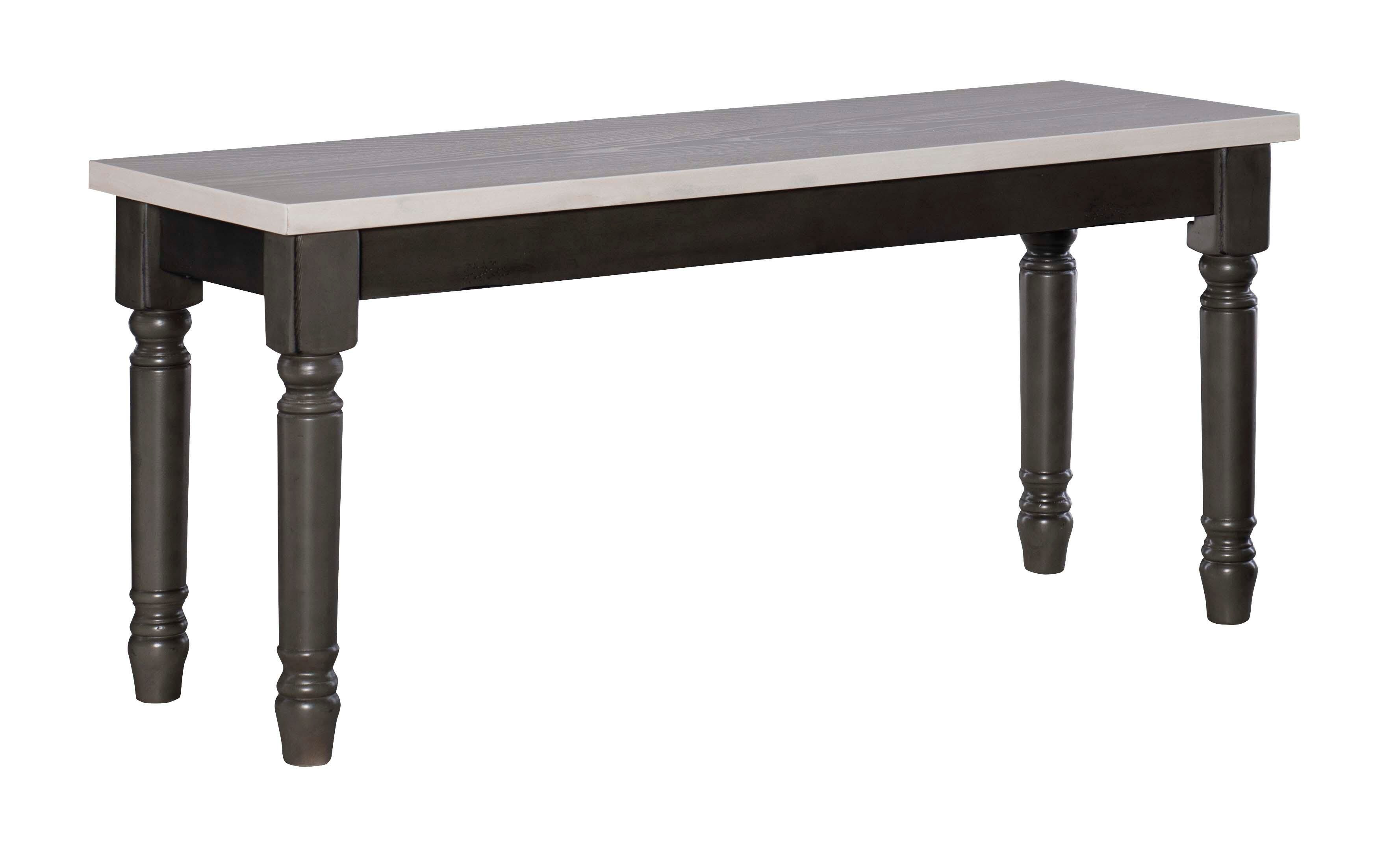 Linon Wesley Dining Bench, Dark Gray, large
