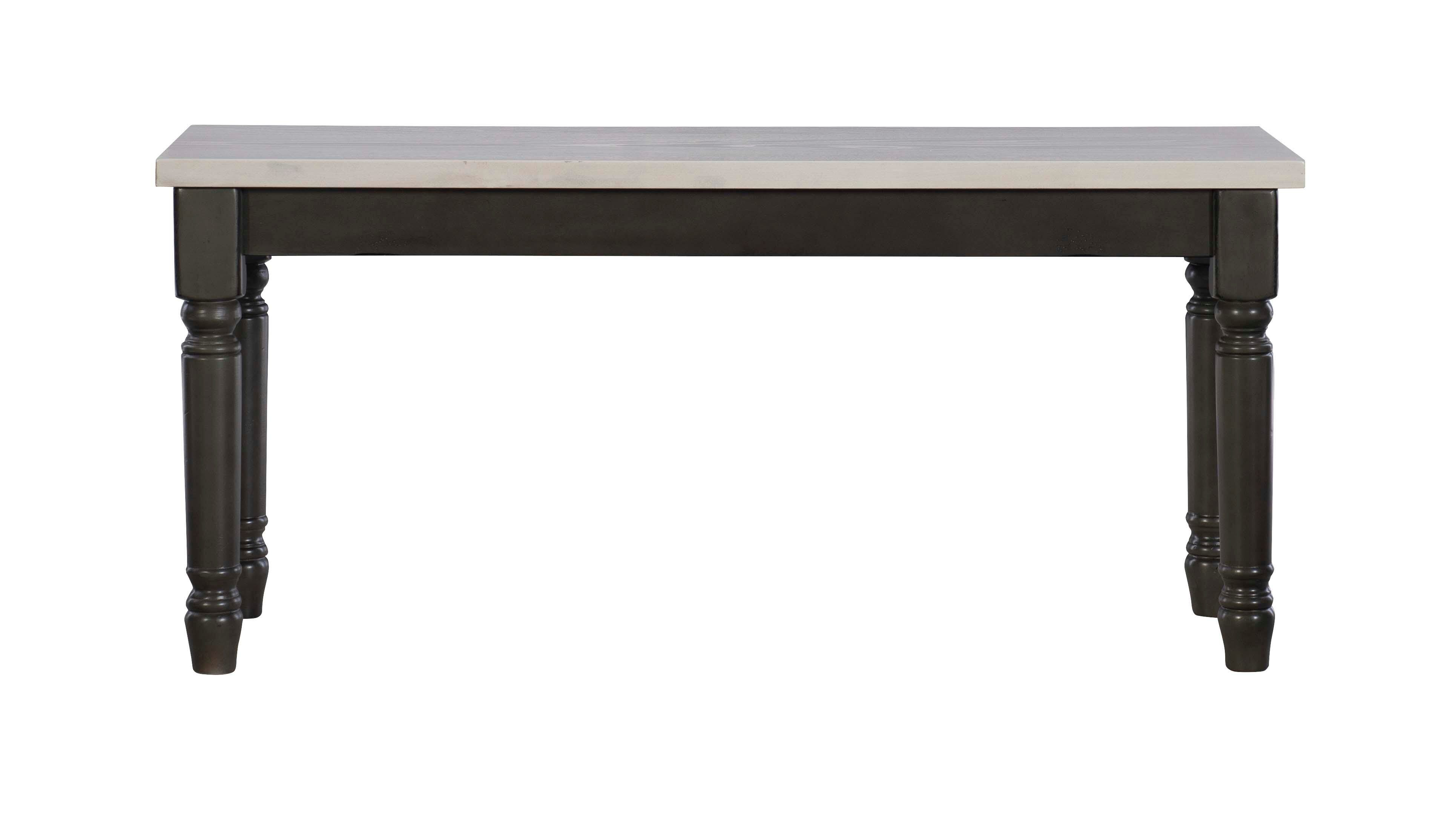 Linon Wesley Dining Bench, Dark Gray, large