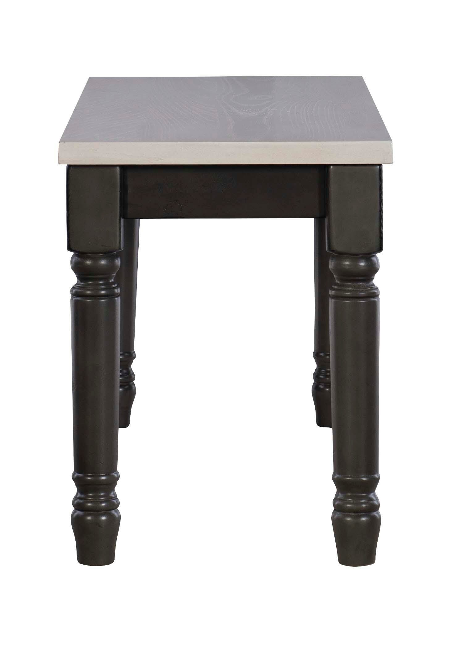 Linon Wesley Dining Bench, Dark Gray, large