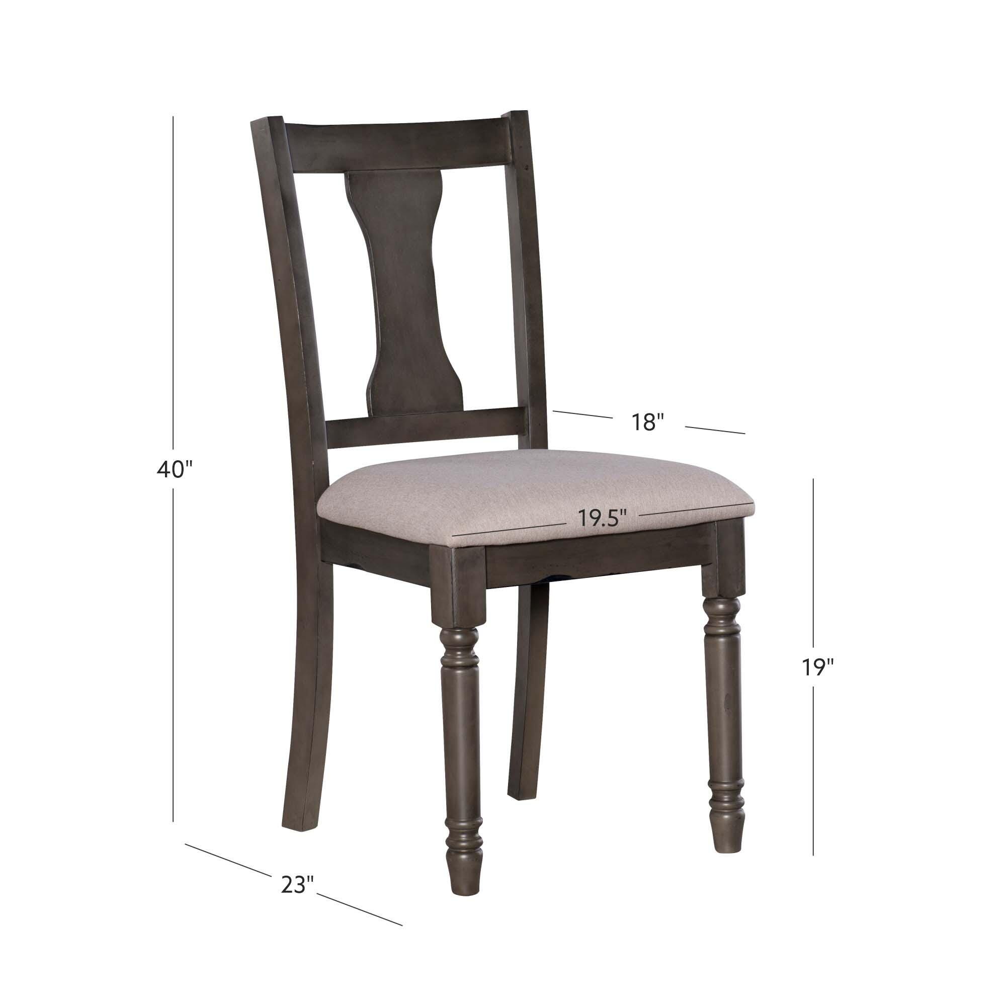 Linon Wesley Dining Chairs (Set of 2), Dark Gray, large