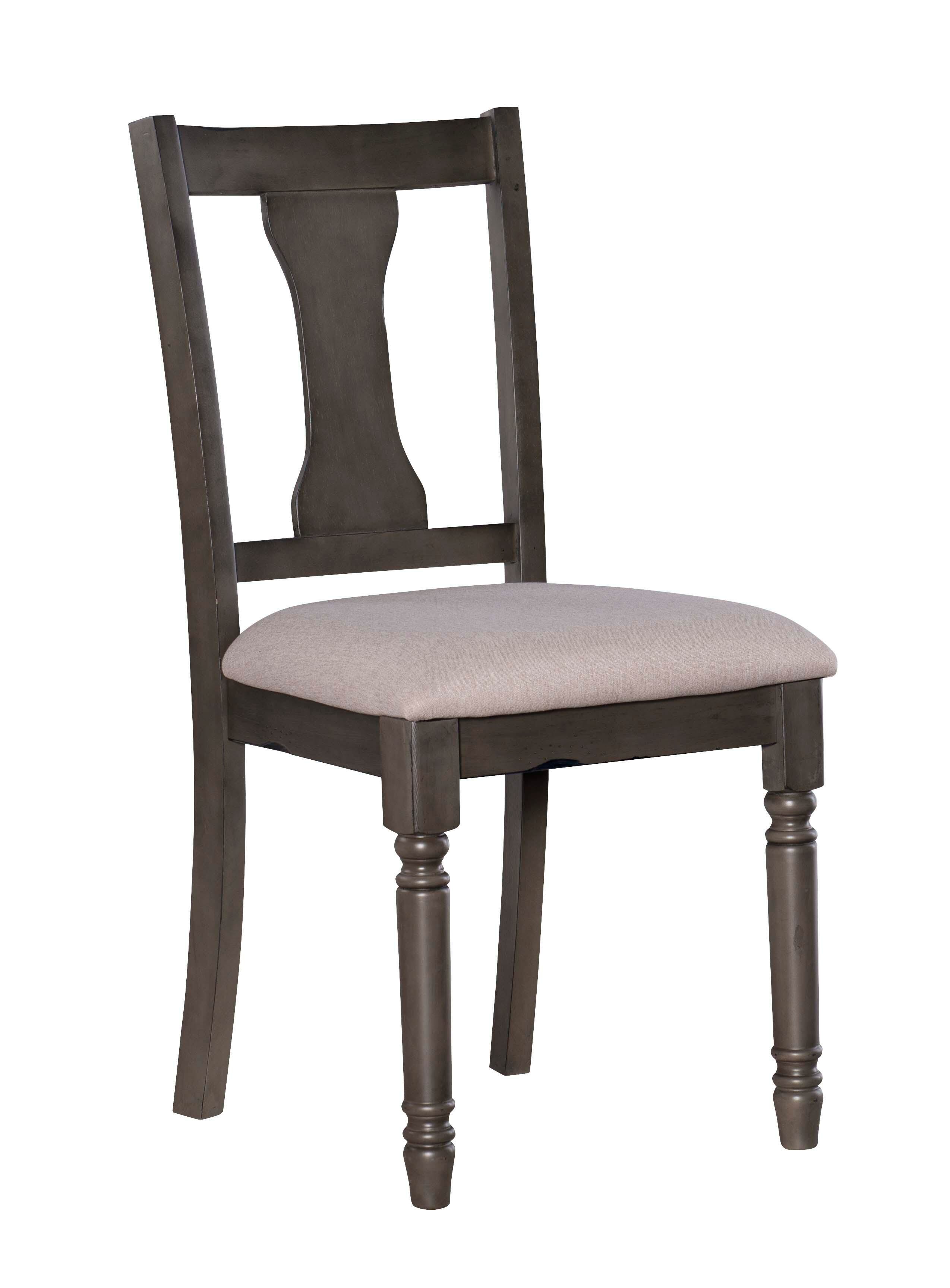 Linon Wesley Dining Chairs (Set of 2), Dark Gray, large
