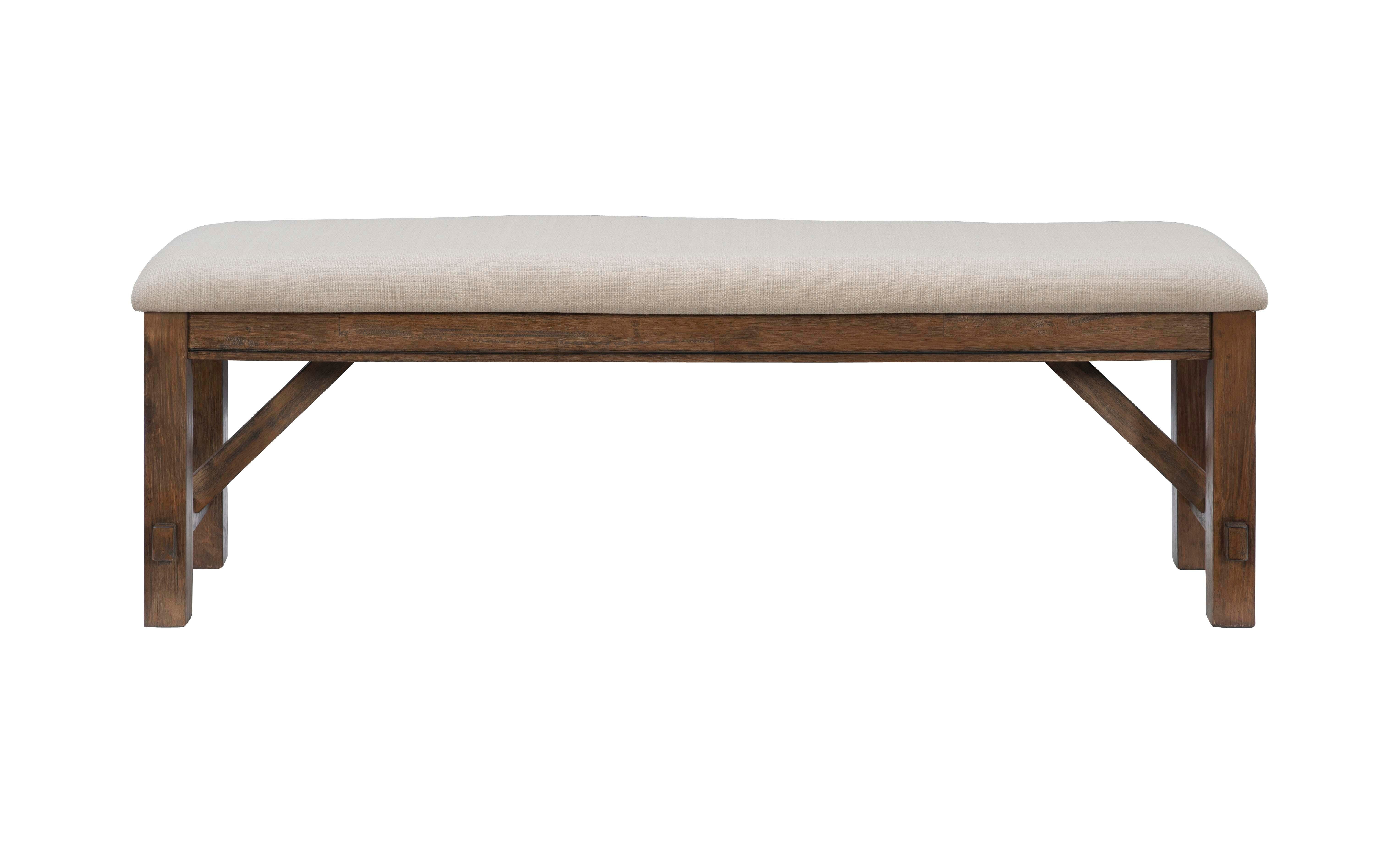 Linon Benton Dining Bench, Rustic Umber, large