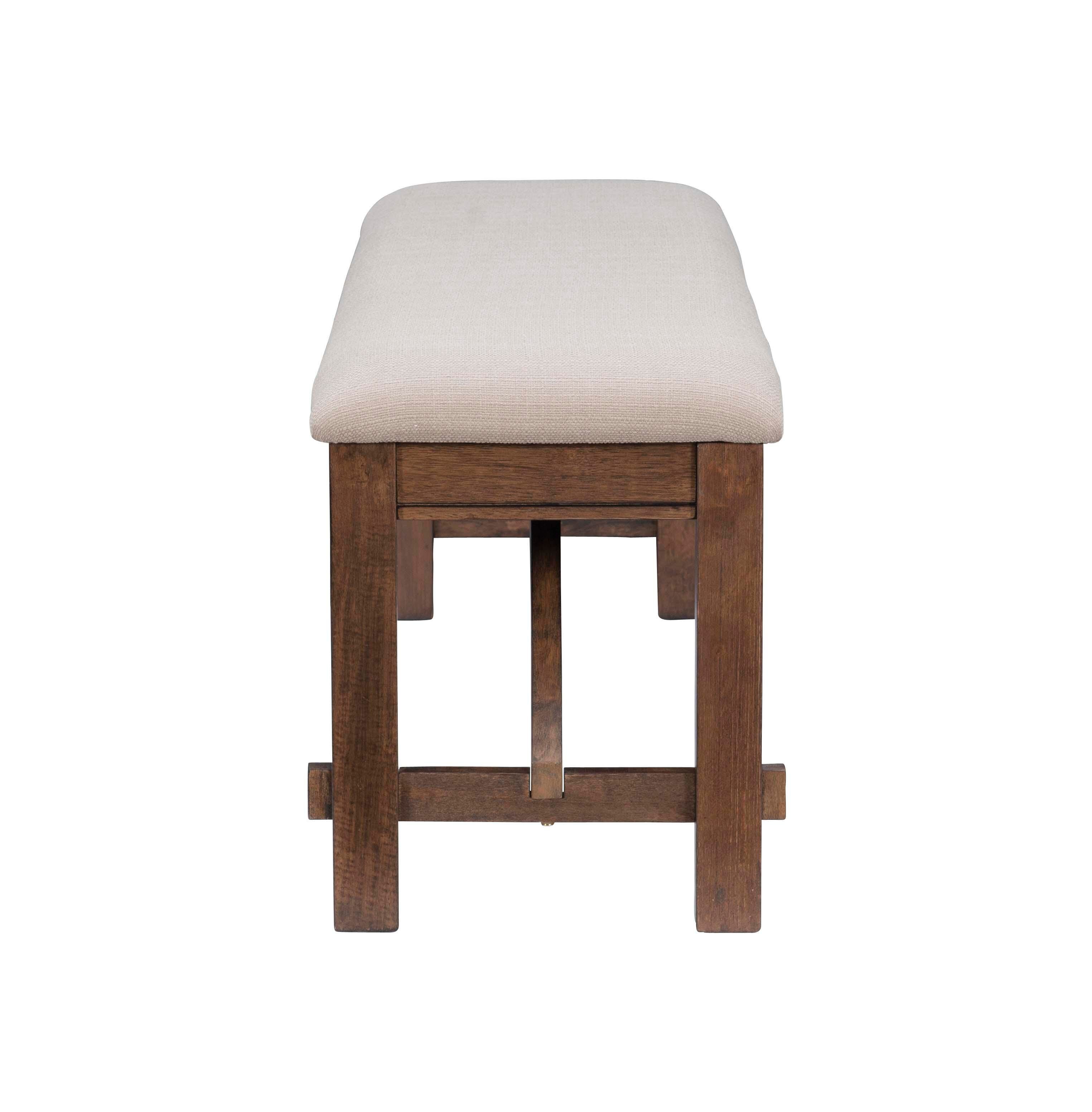 Linon Benton Dining Bench, Rustic Umber, large