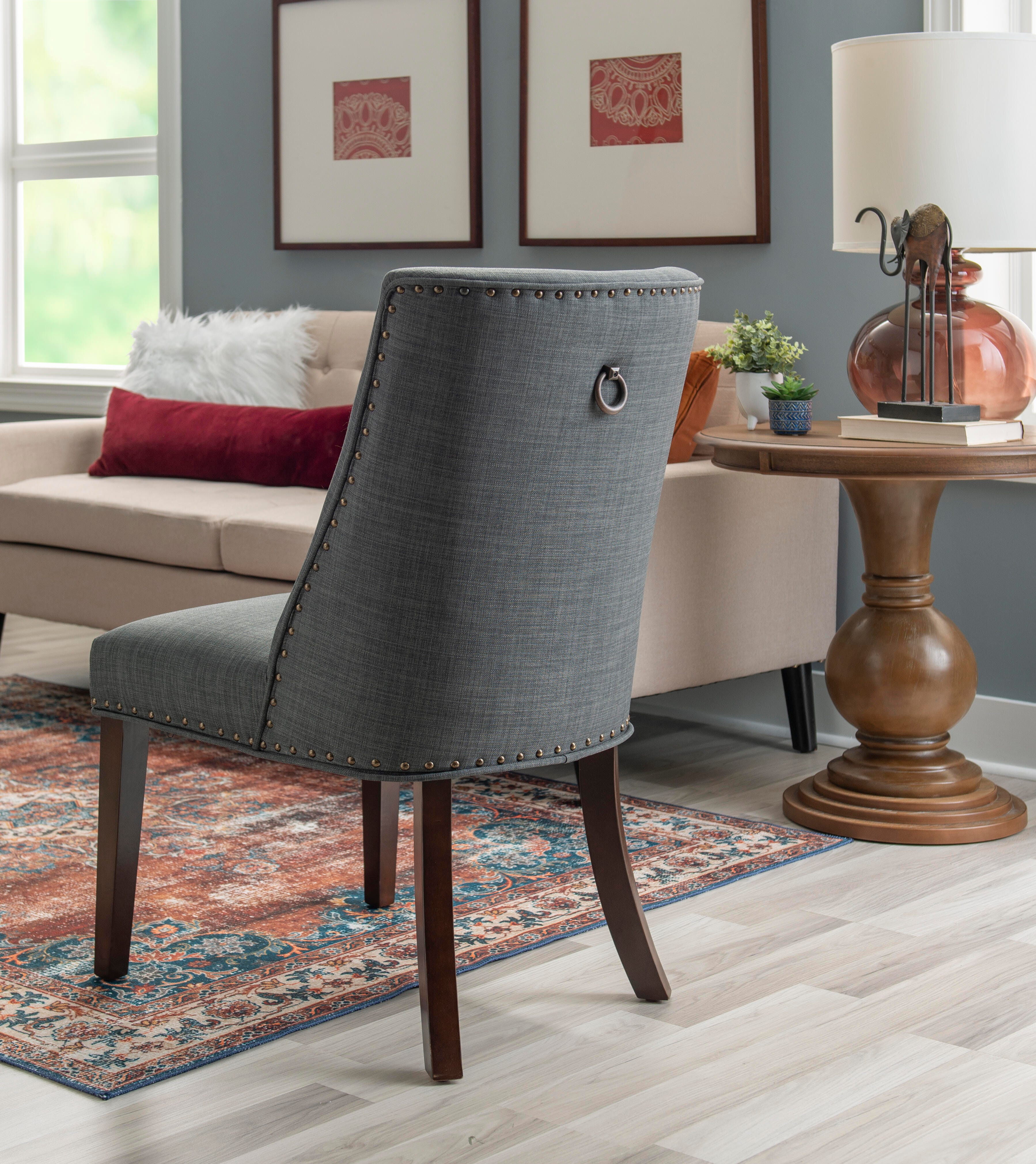 Linon Gentry Dining Chairs (Set of 2), Espresso/Gray, large