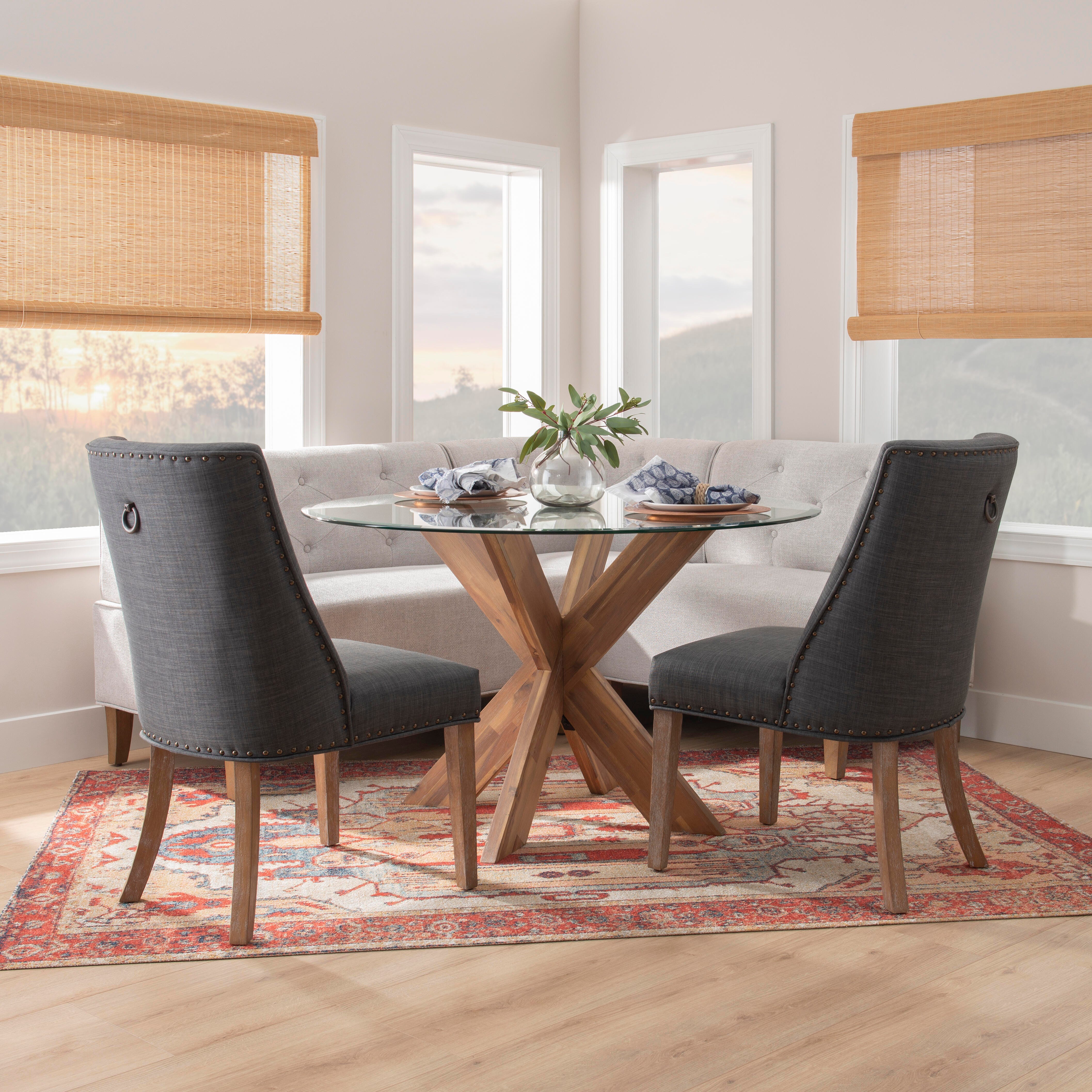Linon Gentry Dining Chairs (Set of 2), Gray/Natural, large