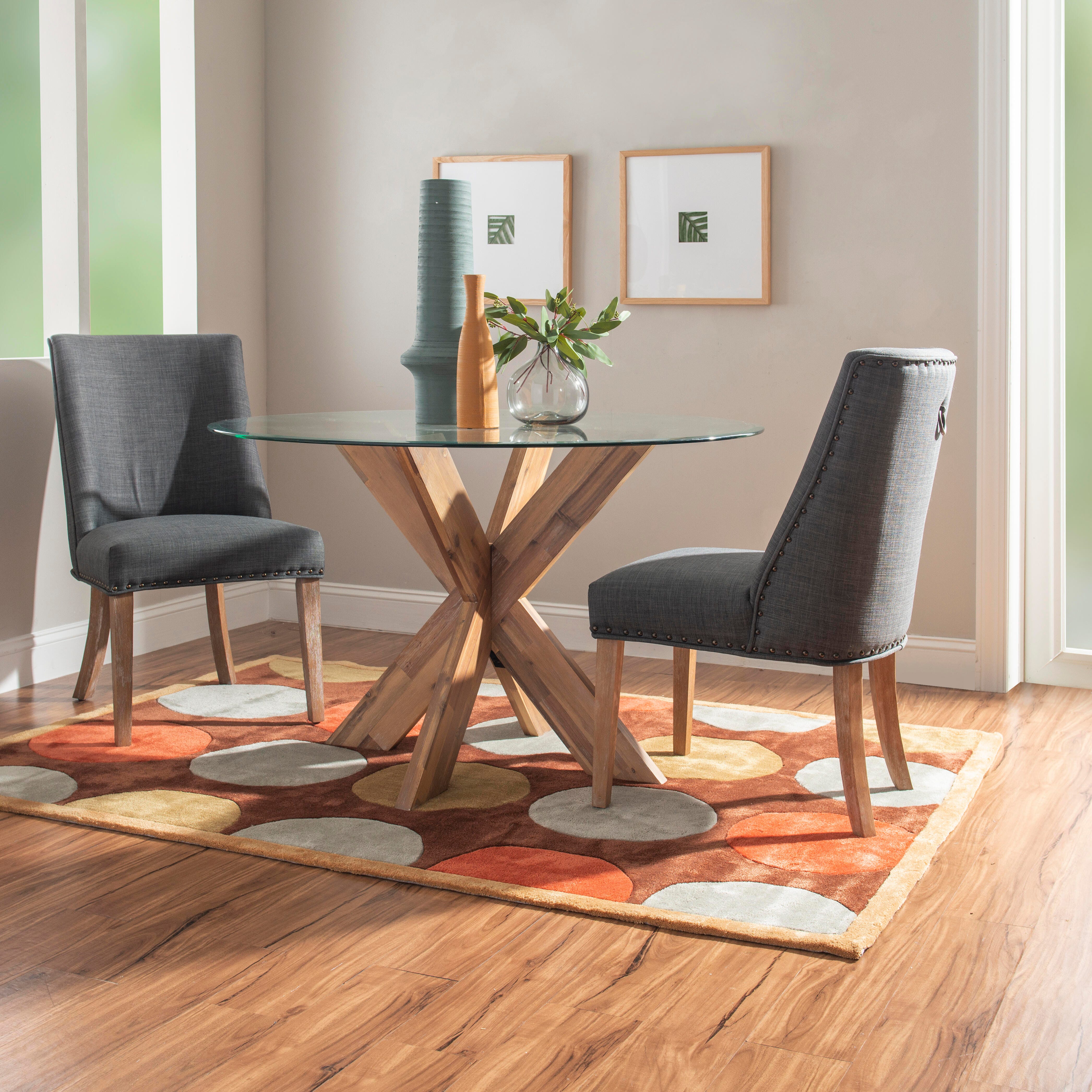 Linon Gentry Dining Chairs (Set of 2), Gray/Natural, large