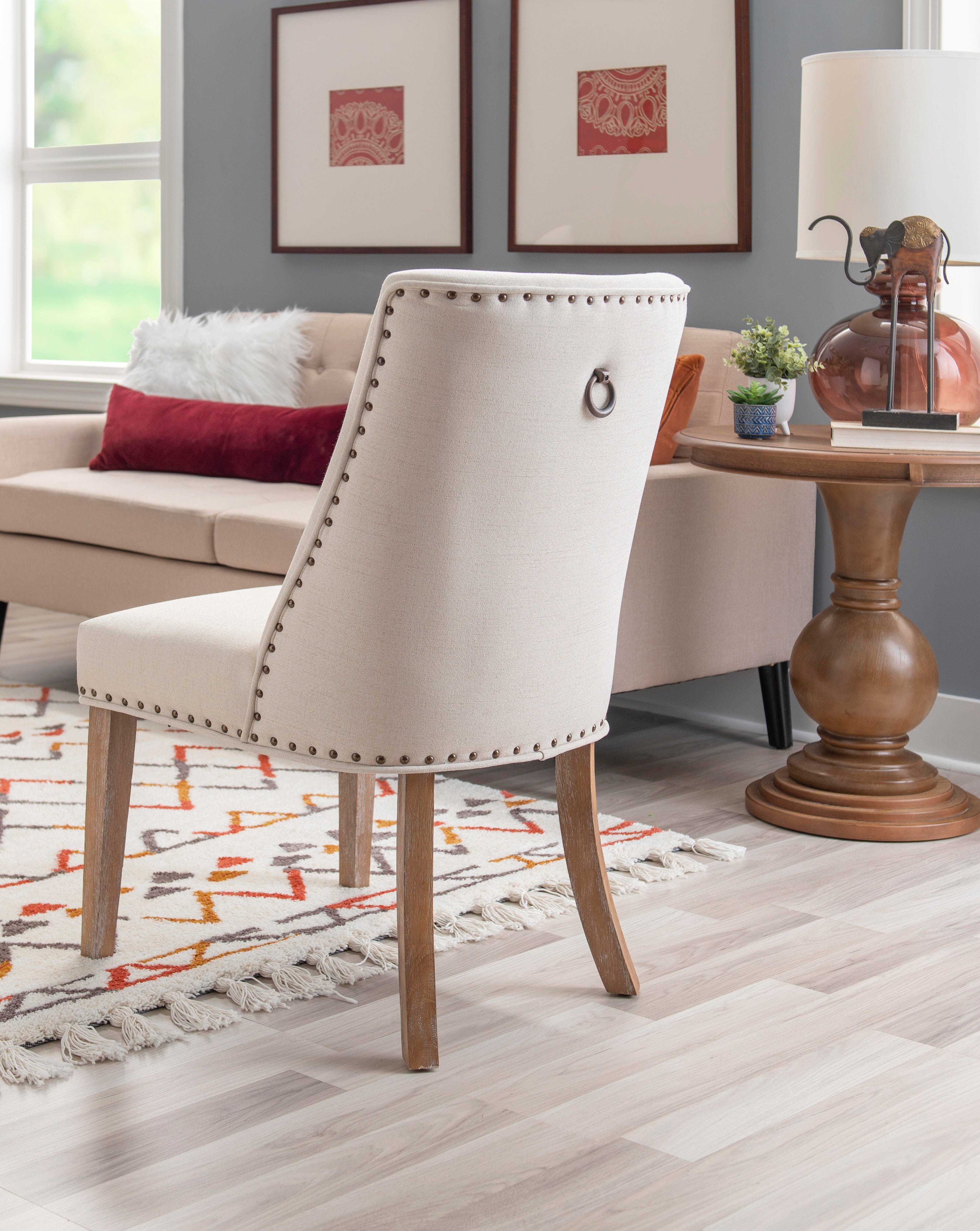 Linon Gentry Dining Chairs (Set of 2), Cream/Tan, large