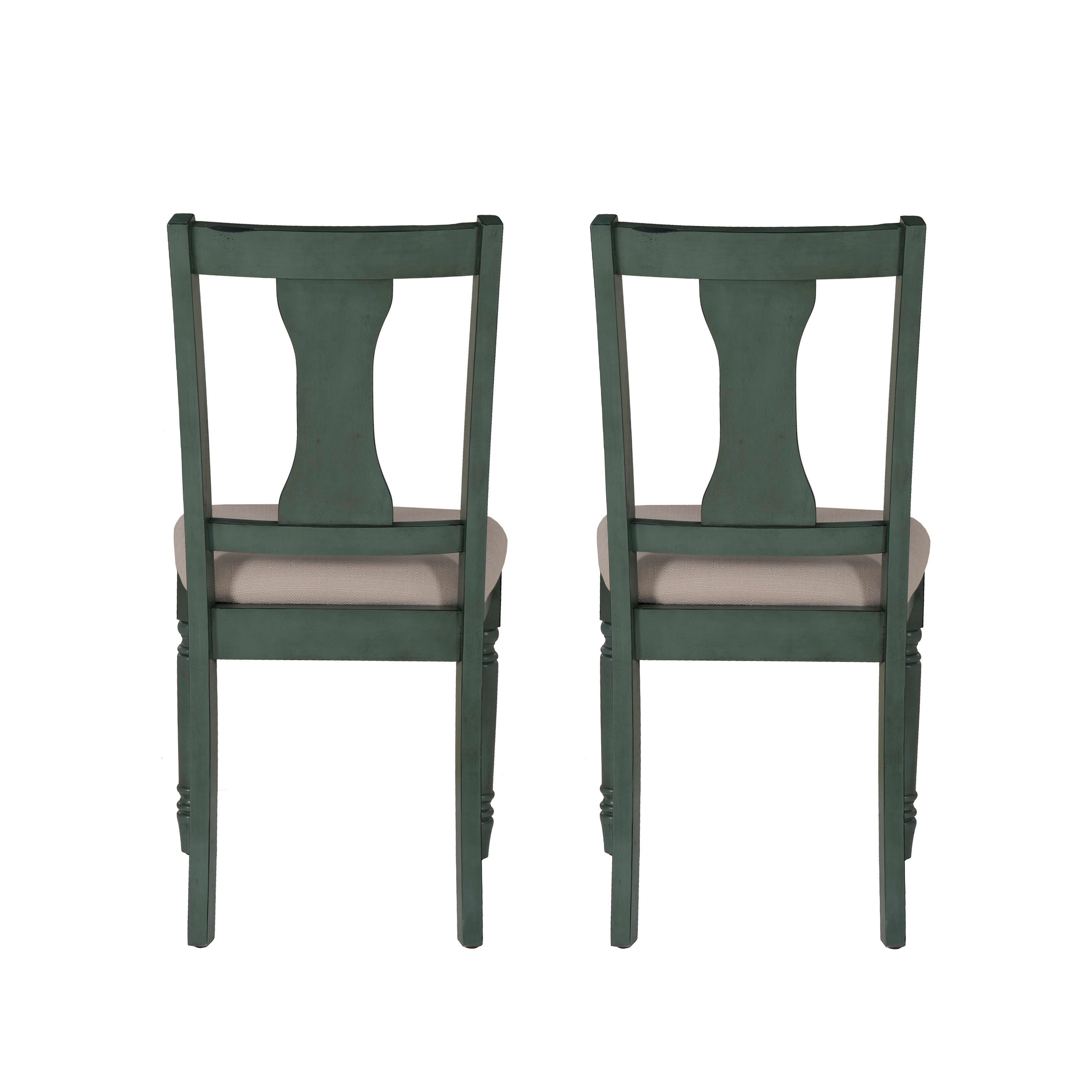 Linon Wesley Dining Chairs (Set of 2), Teal Blue, large