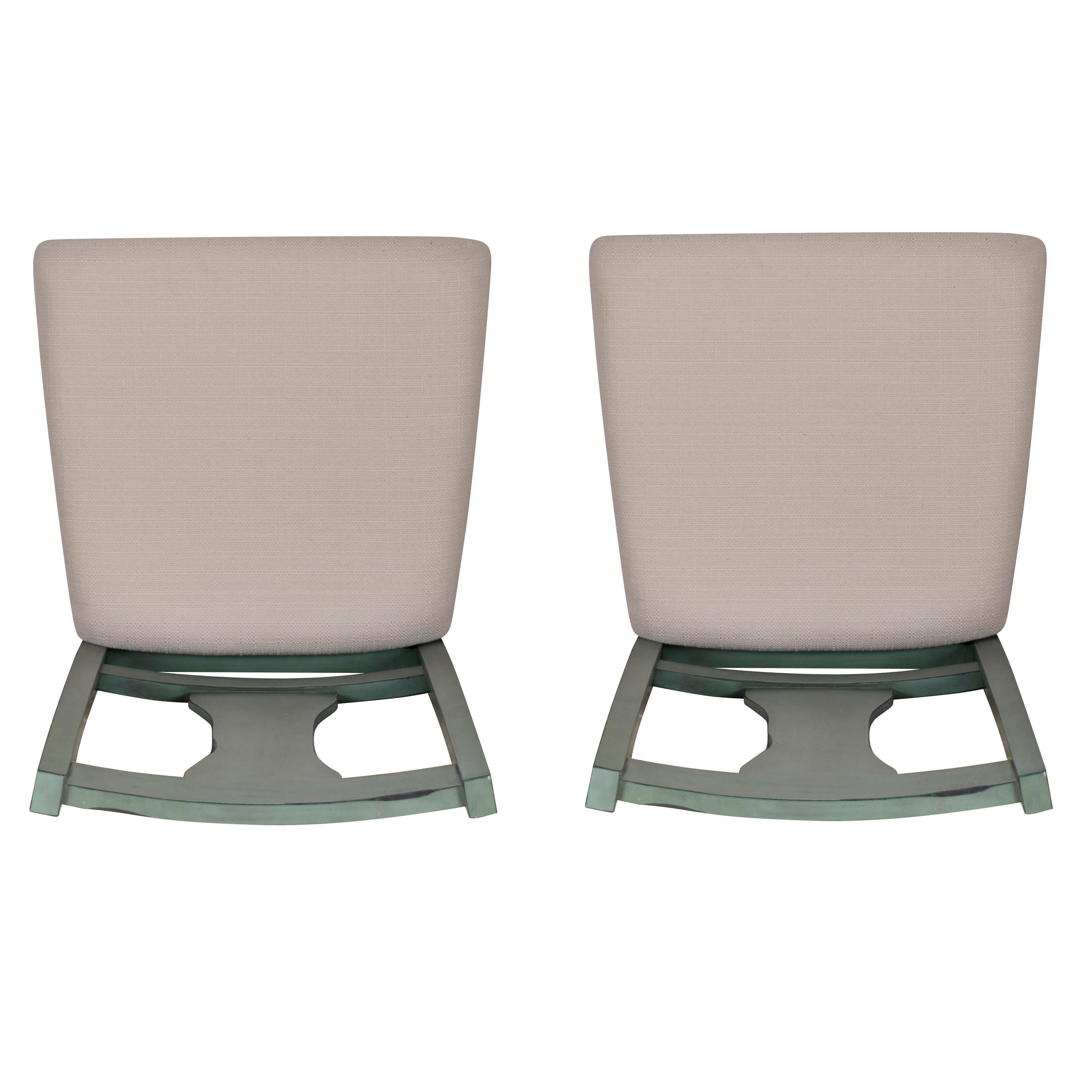 Linon Wesley Dining Chairs (Set of 2), Teal Blue, large
