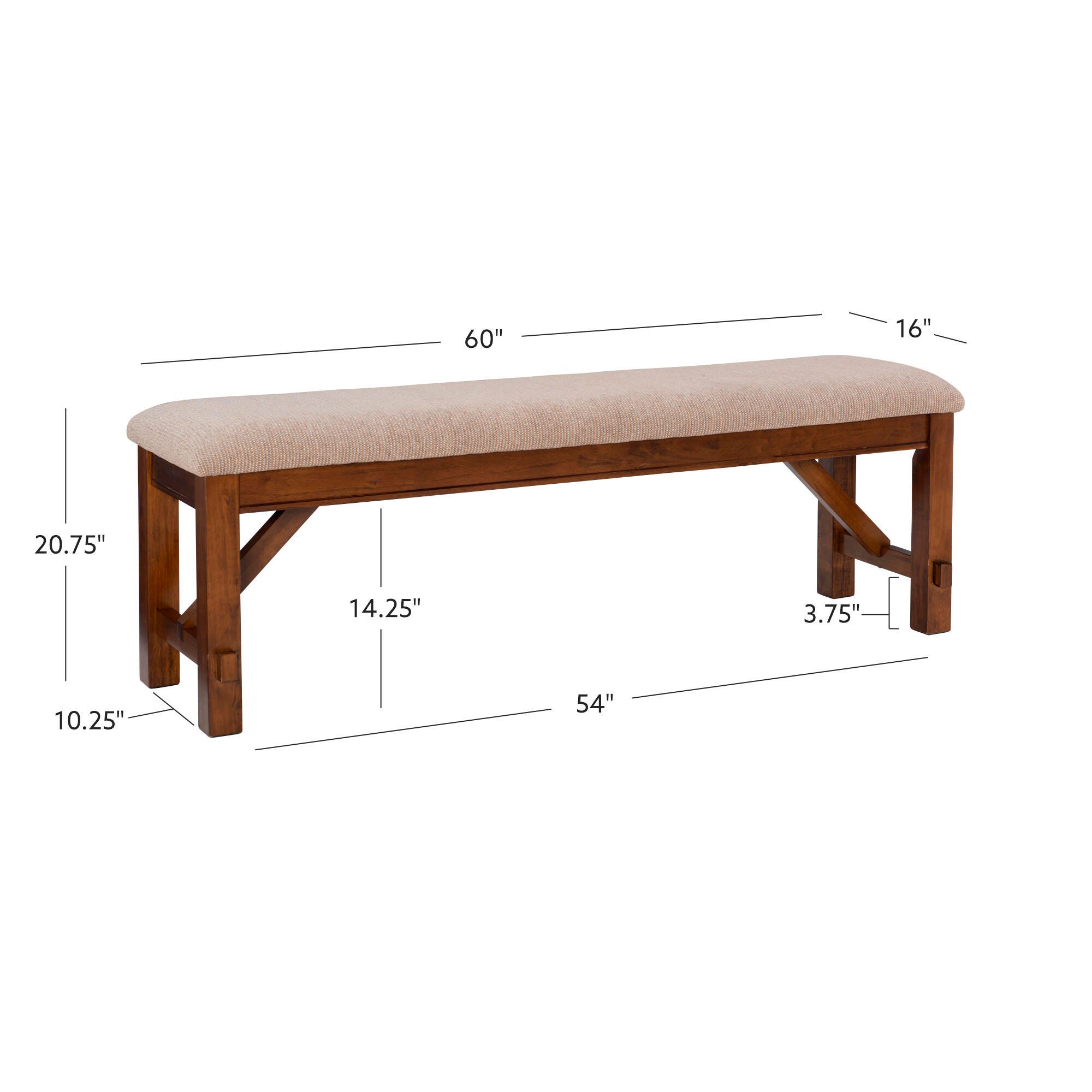 Linon Kacey Dining Bench, , large