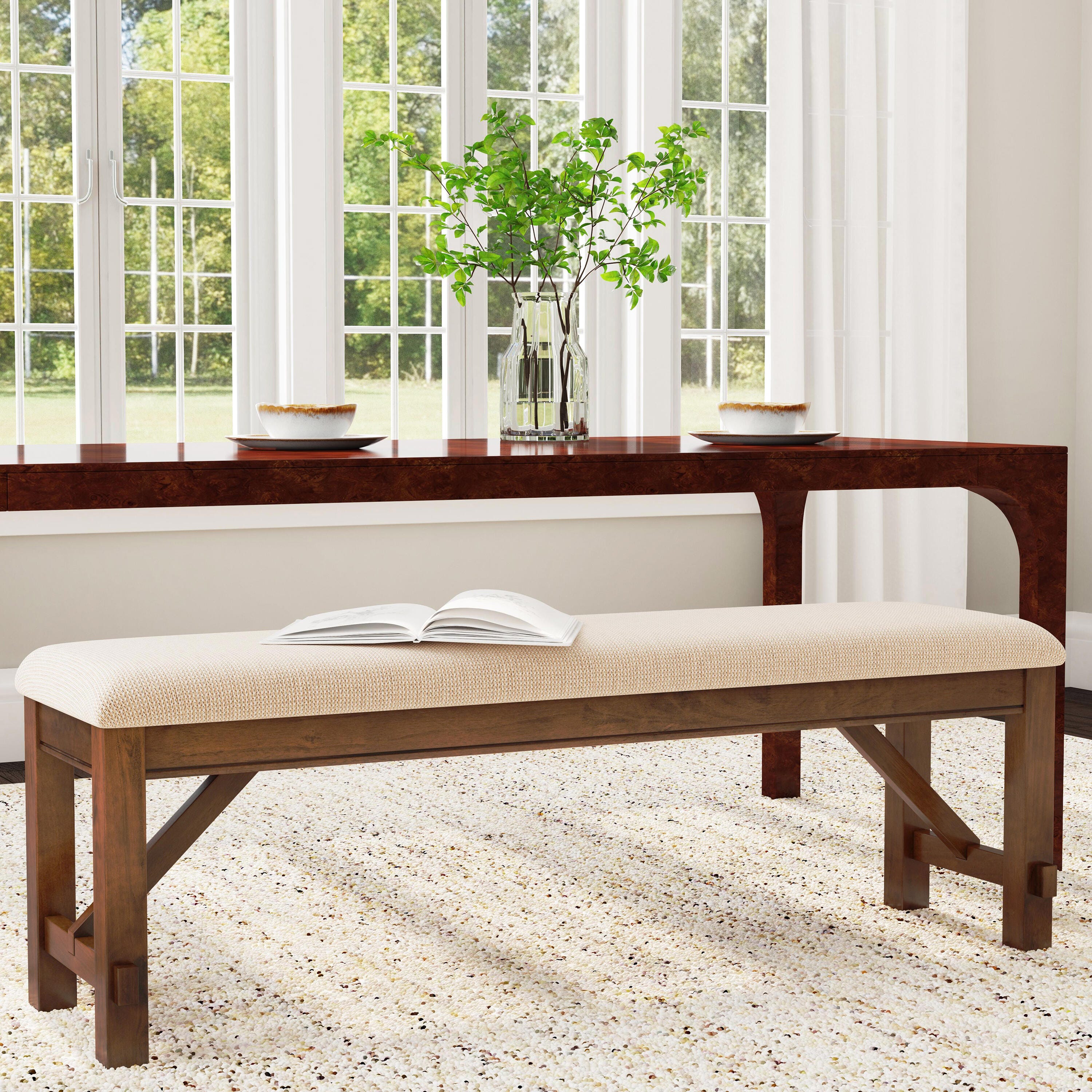 Linon Kacey Dining Bench, , large