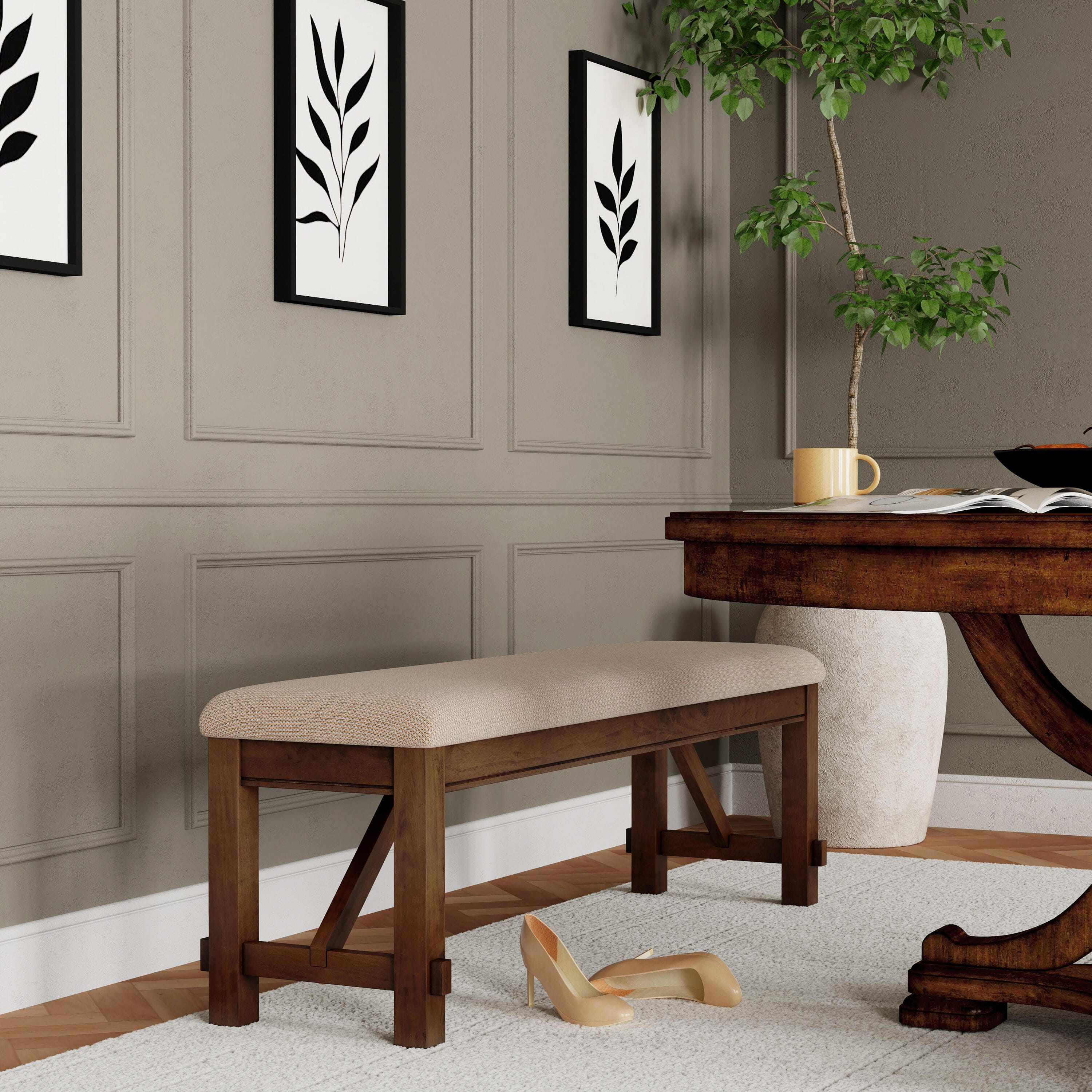 Linon Kacey Dining Bench, , large