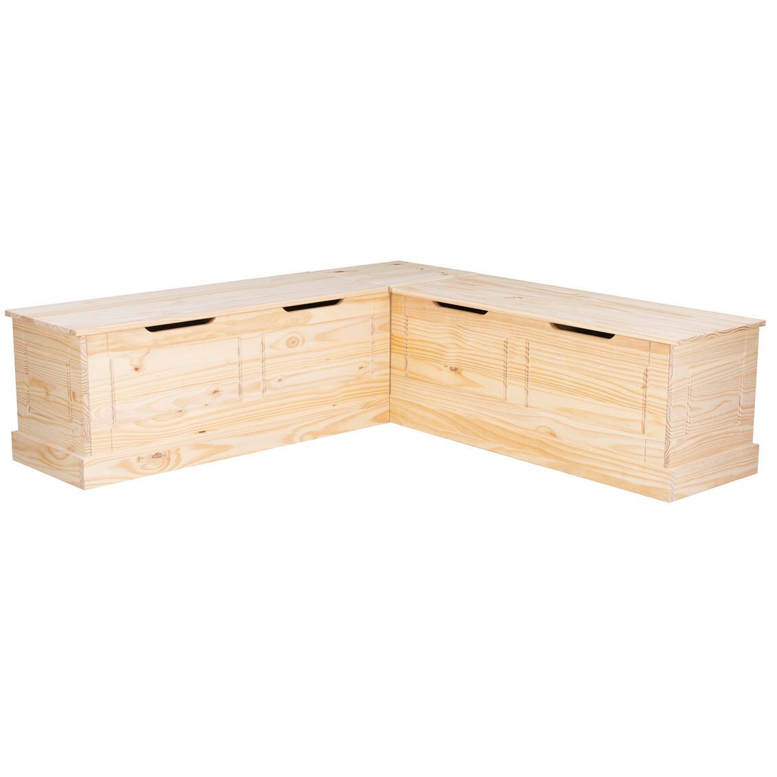 Linon Landin Backless Dining Nook, Unfinished, large