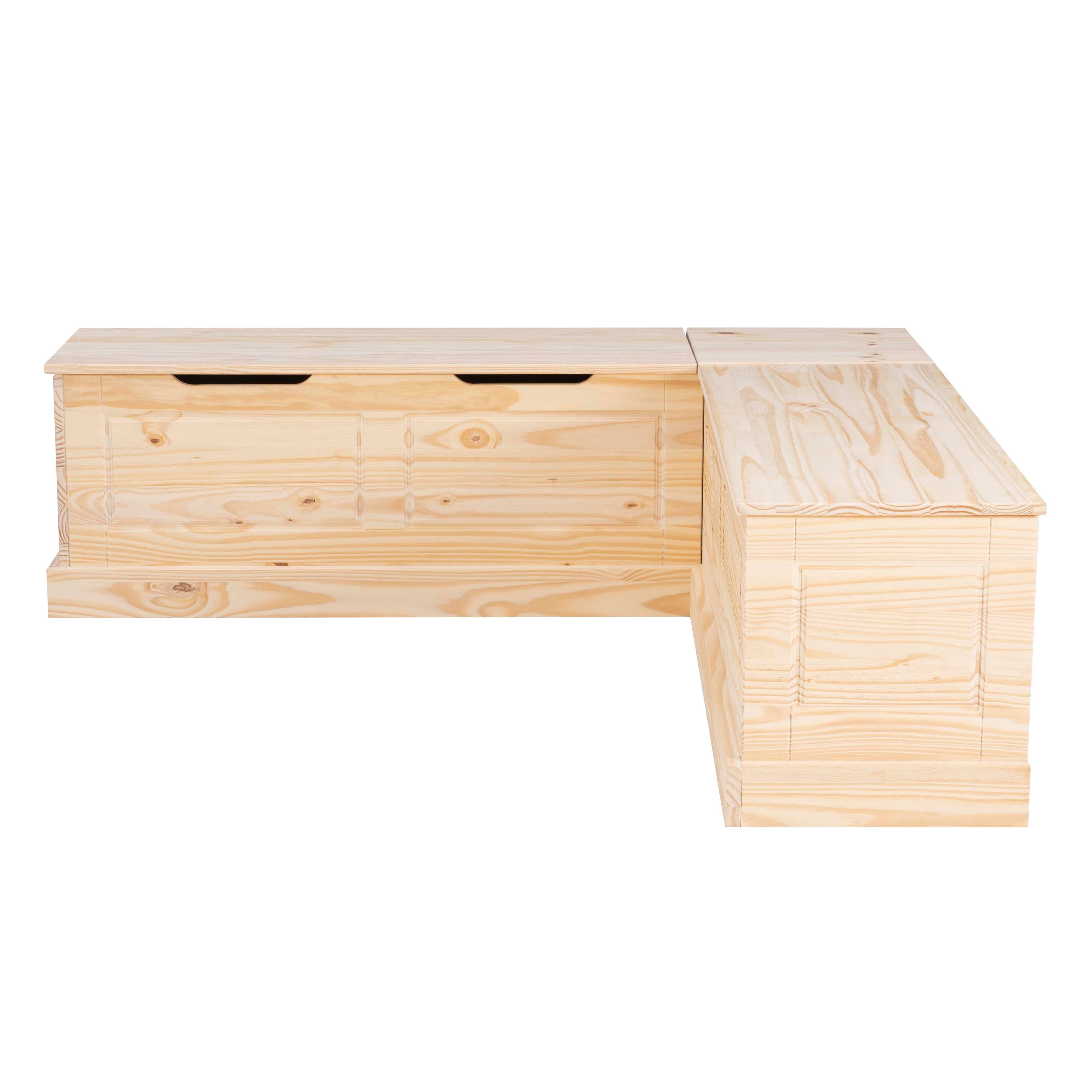 Linon Landin Backless Dining Nook, Unfinished, large