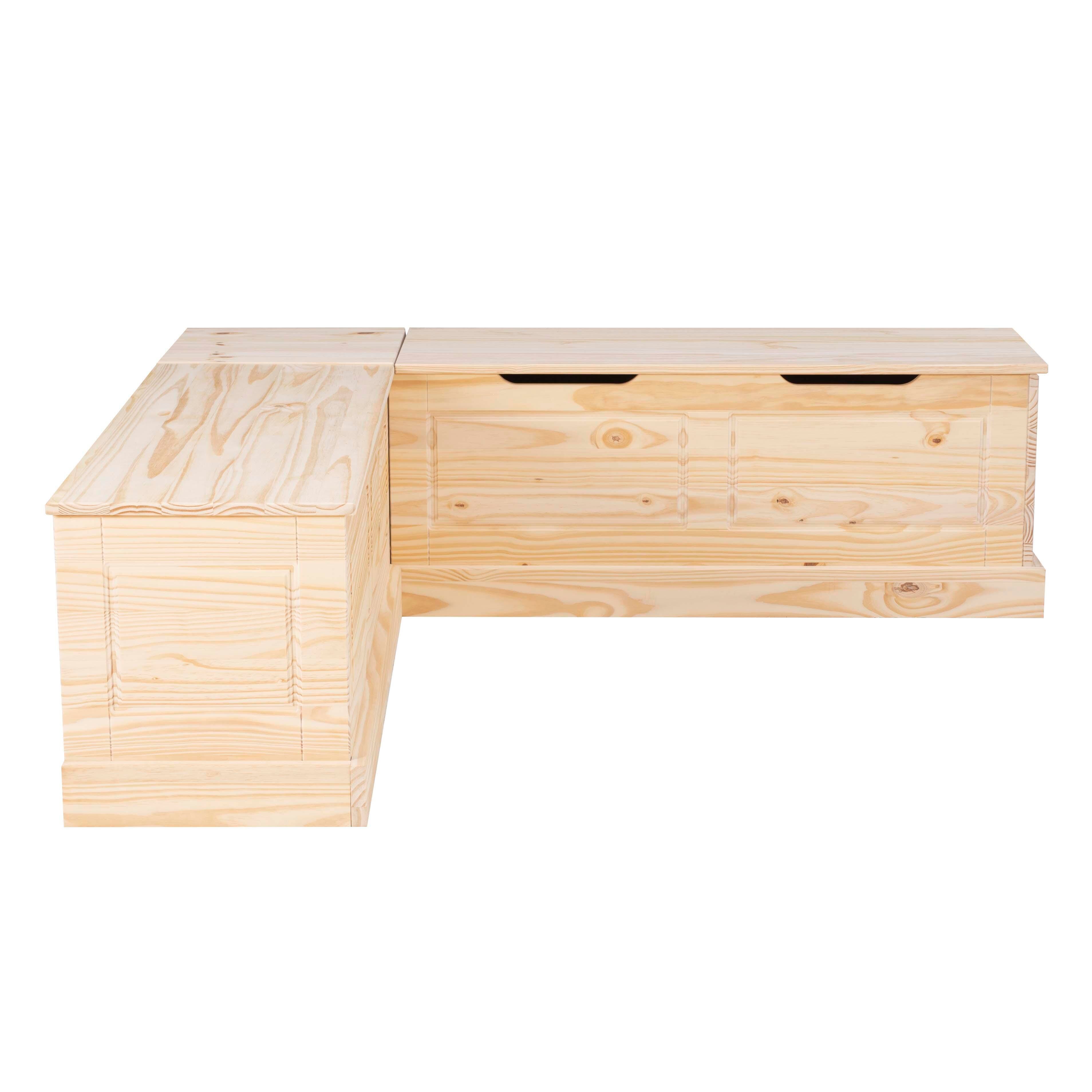Linon Landin Backless Dining Nook, Unfinished, large