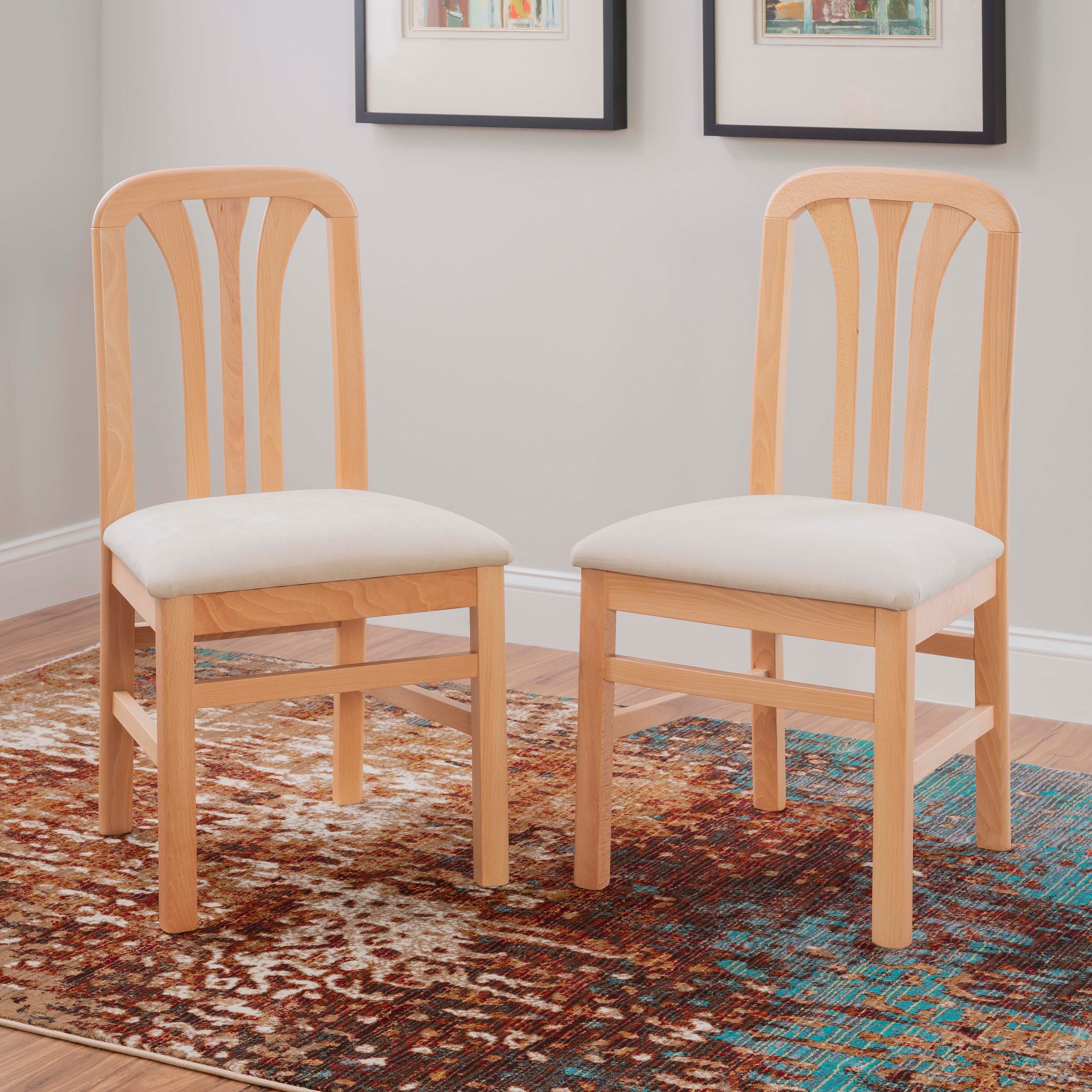 Linon Pate Dining Chair Set, Natural, large