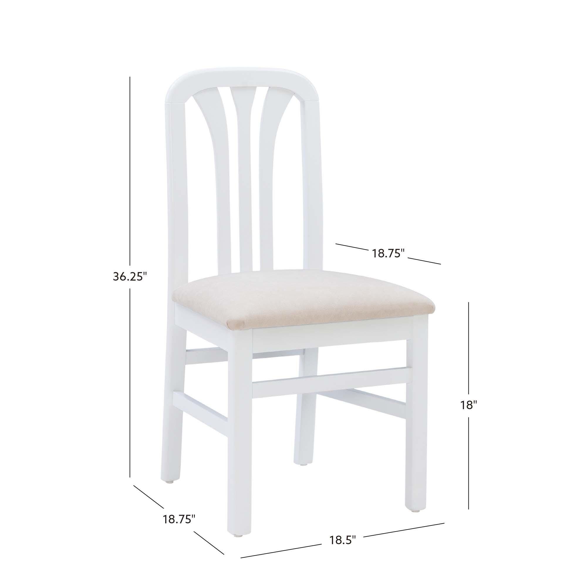 Linon Pate Dining Chair Set, White, large