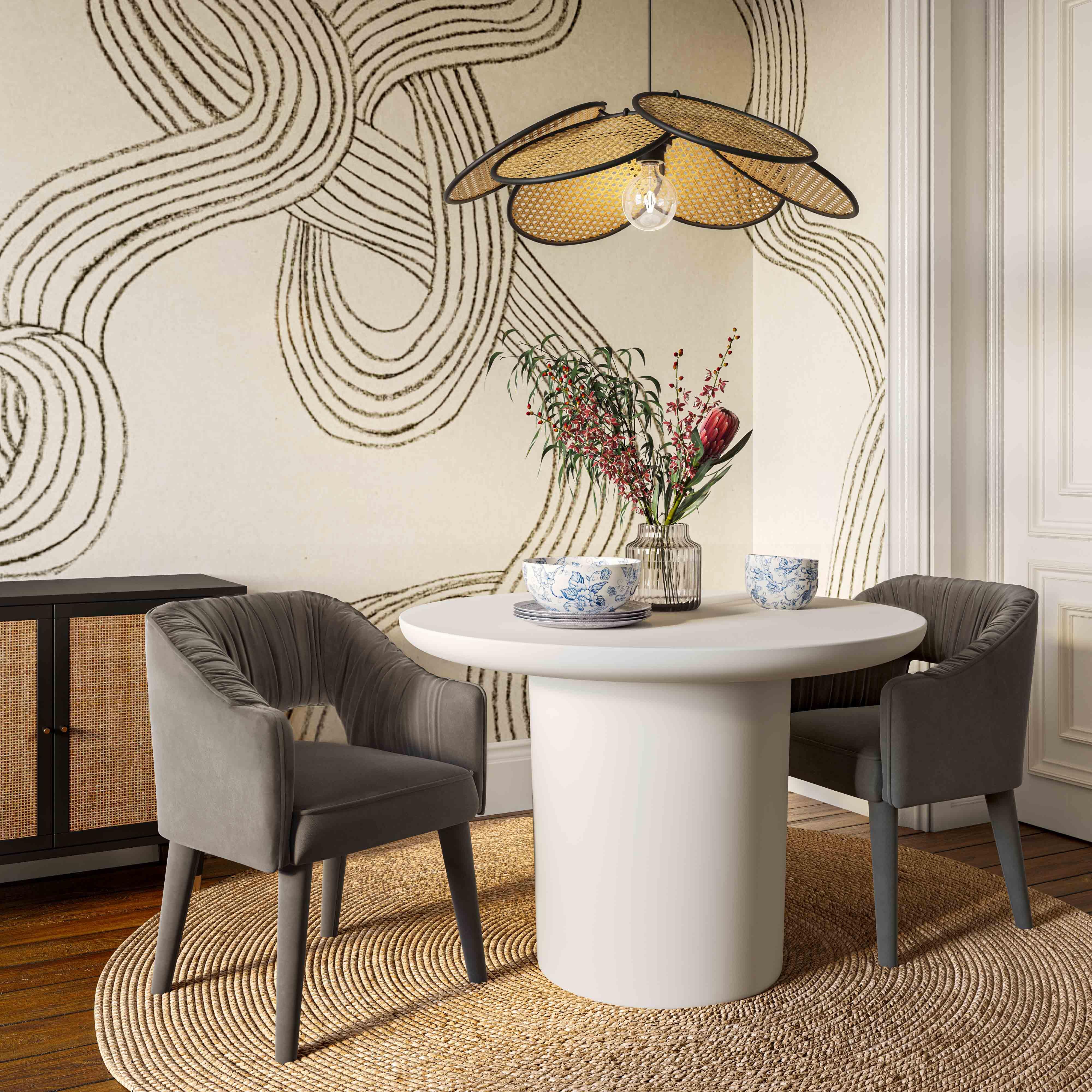 TOV Furniture Zora Dining Chair, Gray, rollover