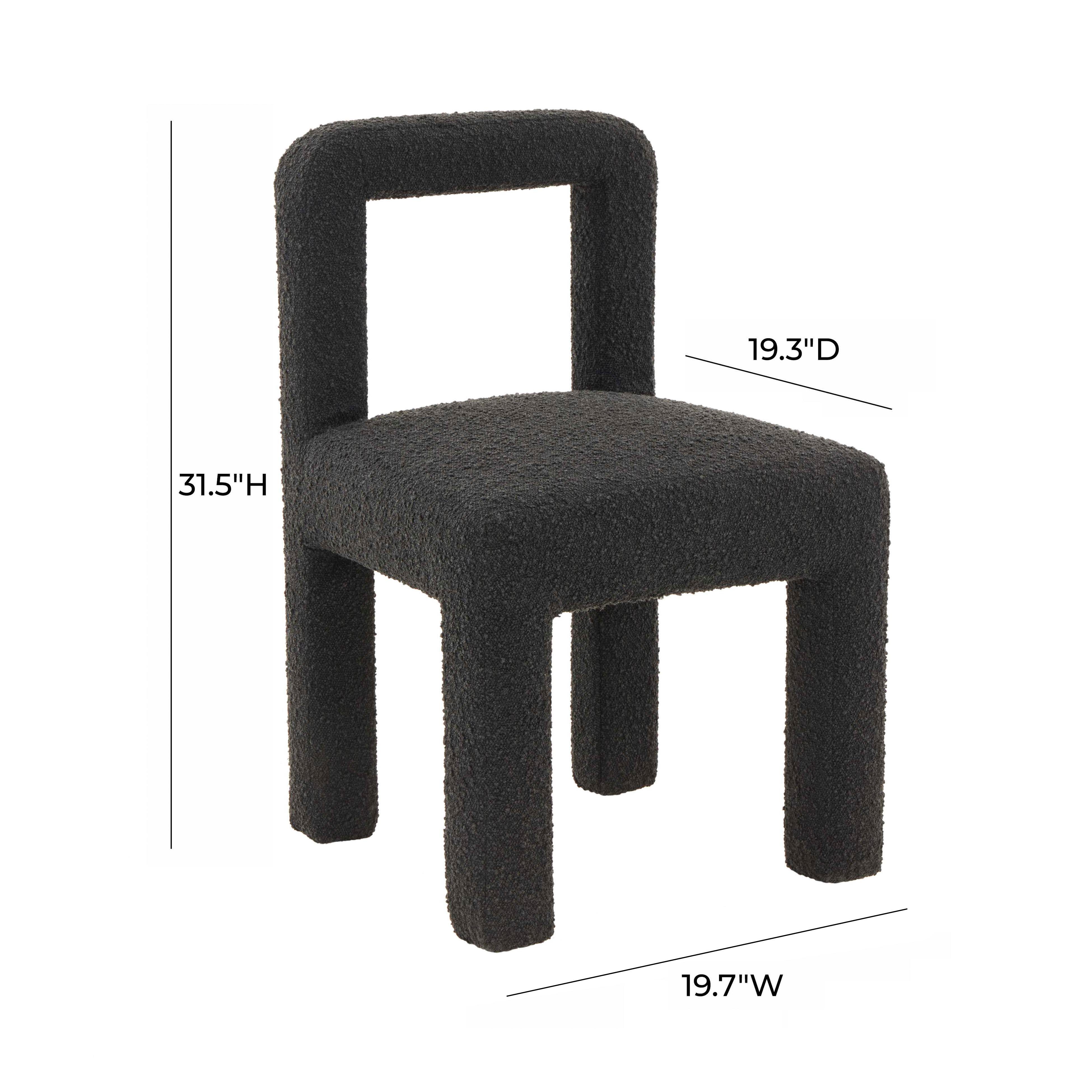 TOV Furniture Hazel Boucle Dining Chair, Black, large