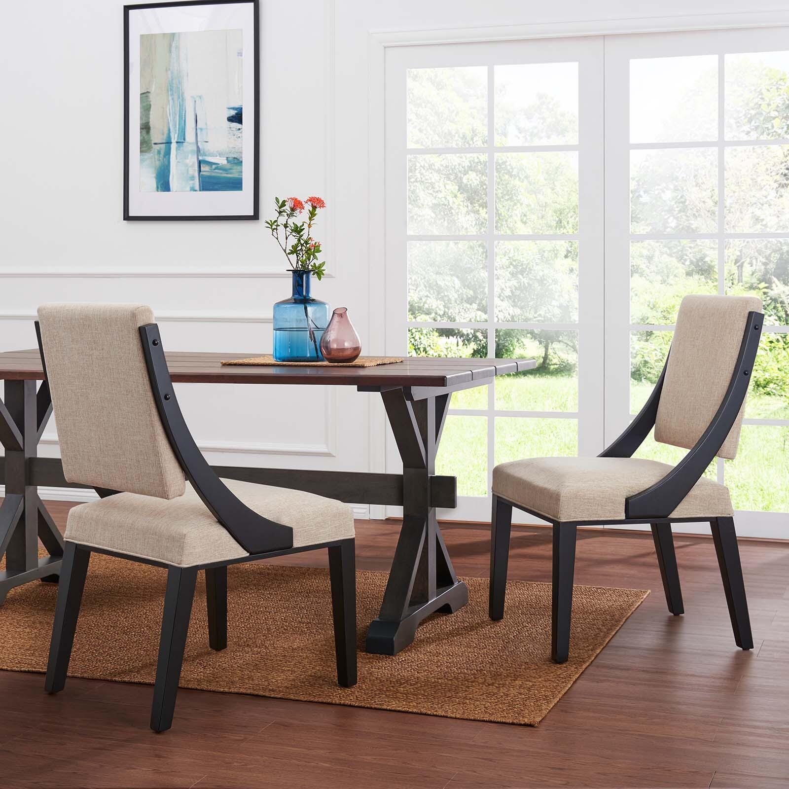 Cambridge Dining Chair Set, Beige, large