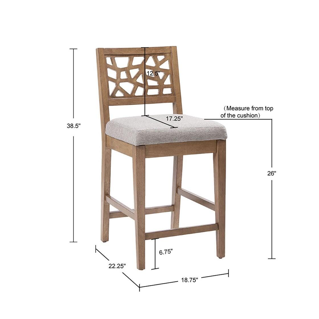 Crackle Counter Stool, Light Gray, large
