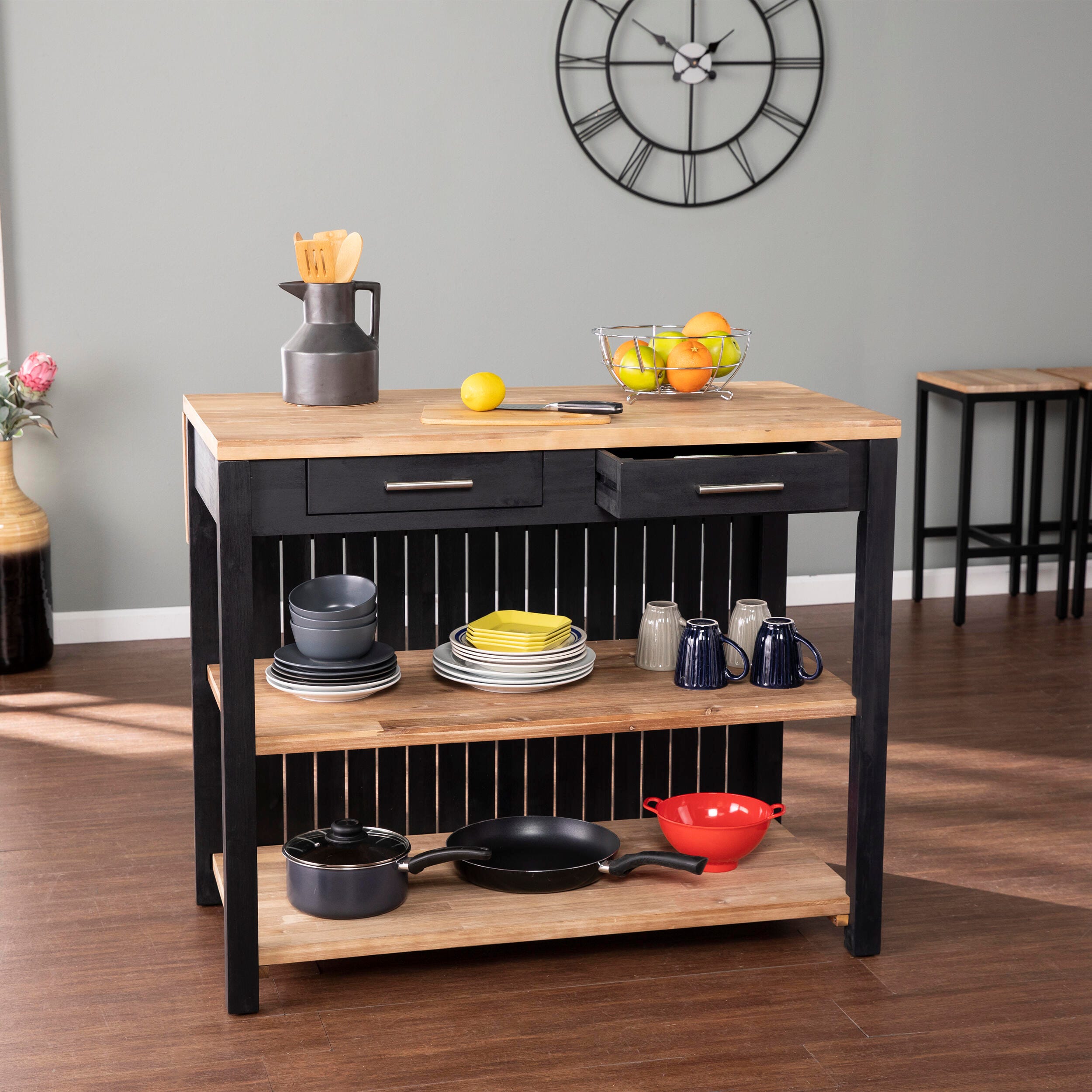 SEI Furniture Sabanti Expandable Freestanding Kitchen Island, , rollover
