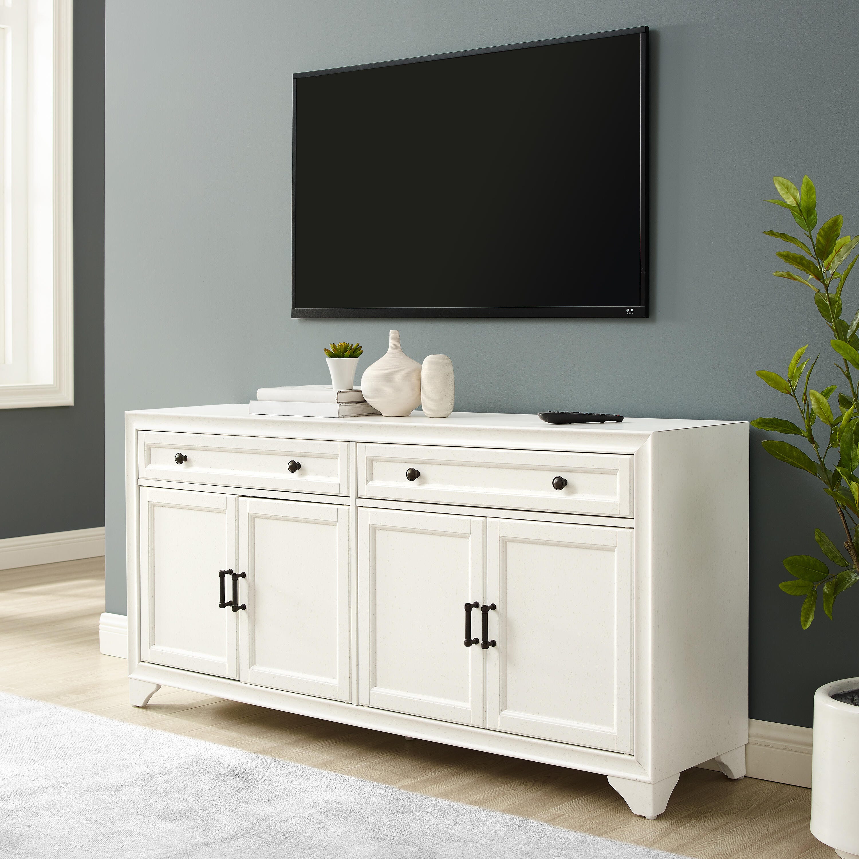 Tara Sideboard, Distressed White, large