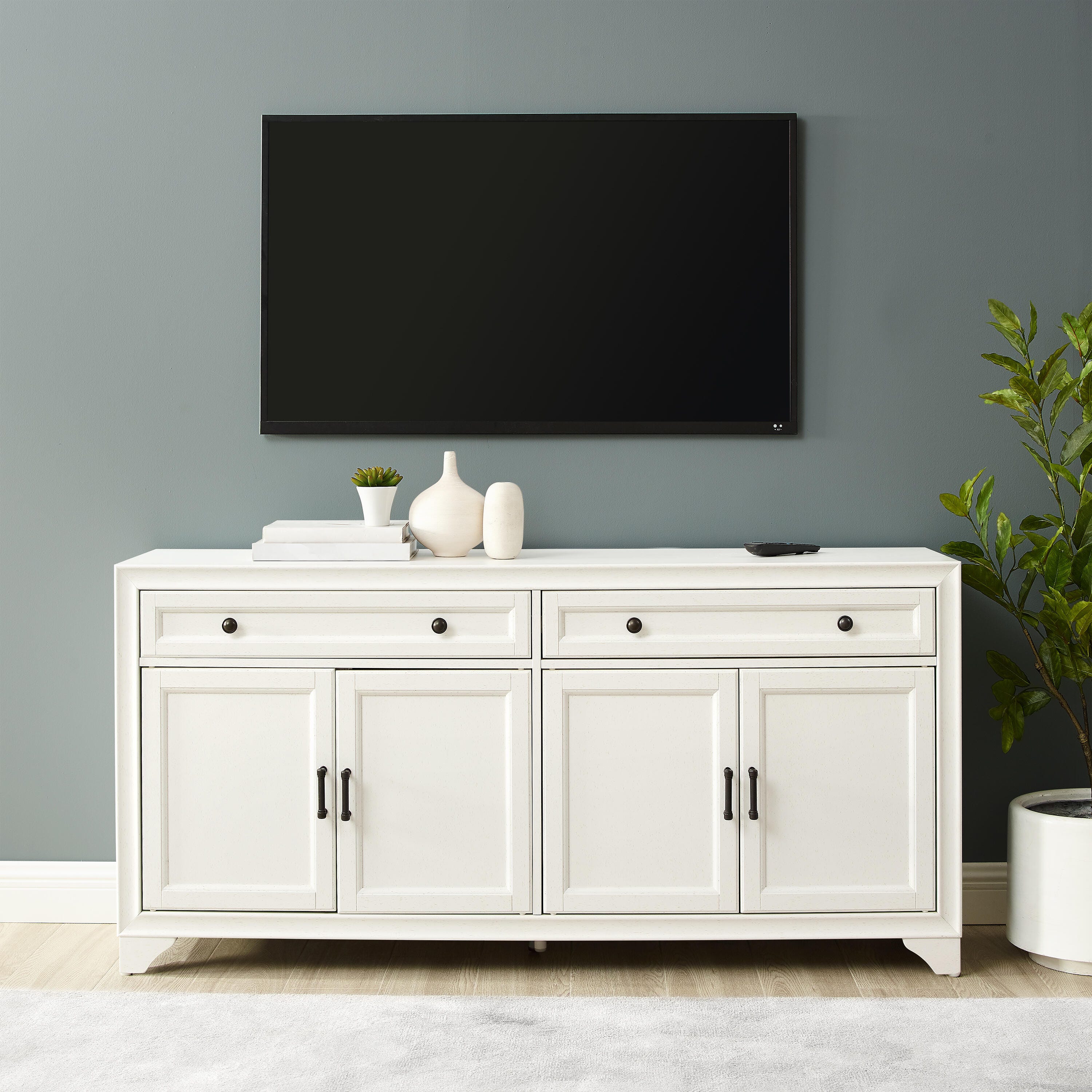 Tara Sideboard, Distressed White, large