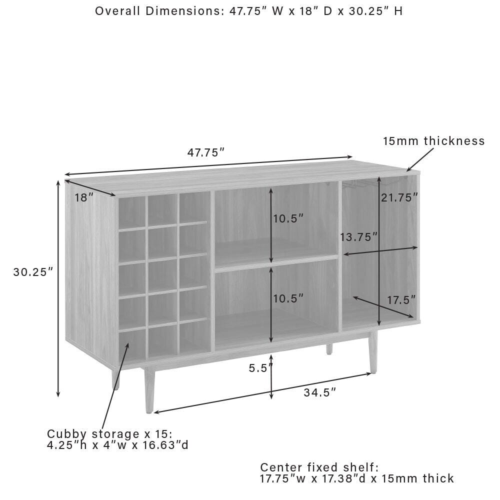 Liam Wine Storage Sideboard, Walnut, large
