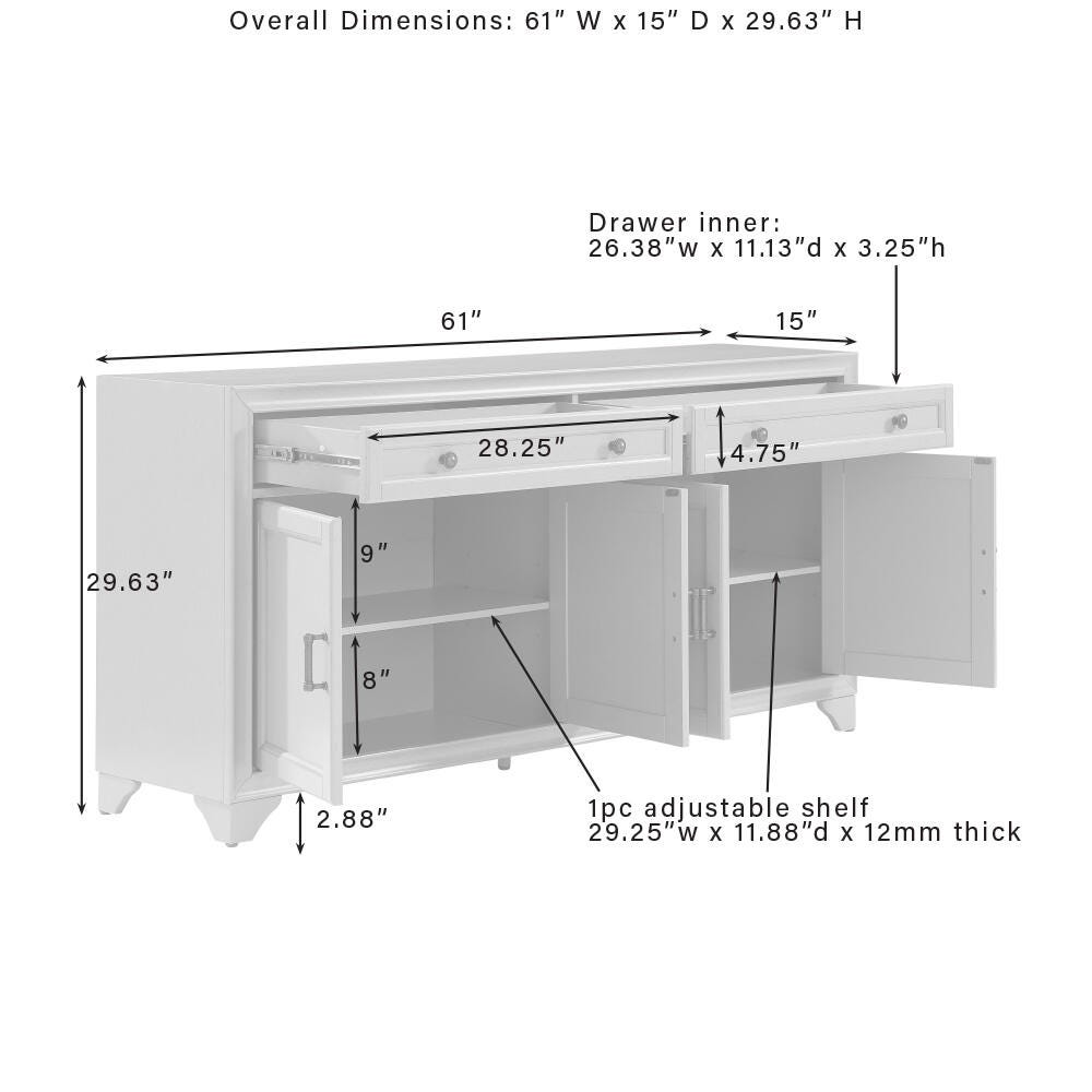 Tara Sideboard, Distressed Gray, large