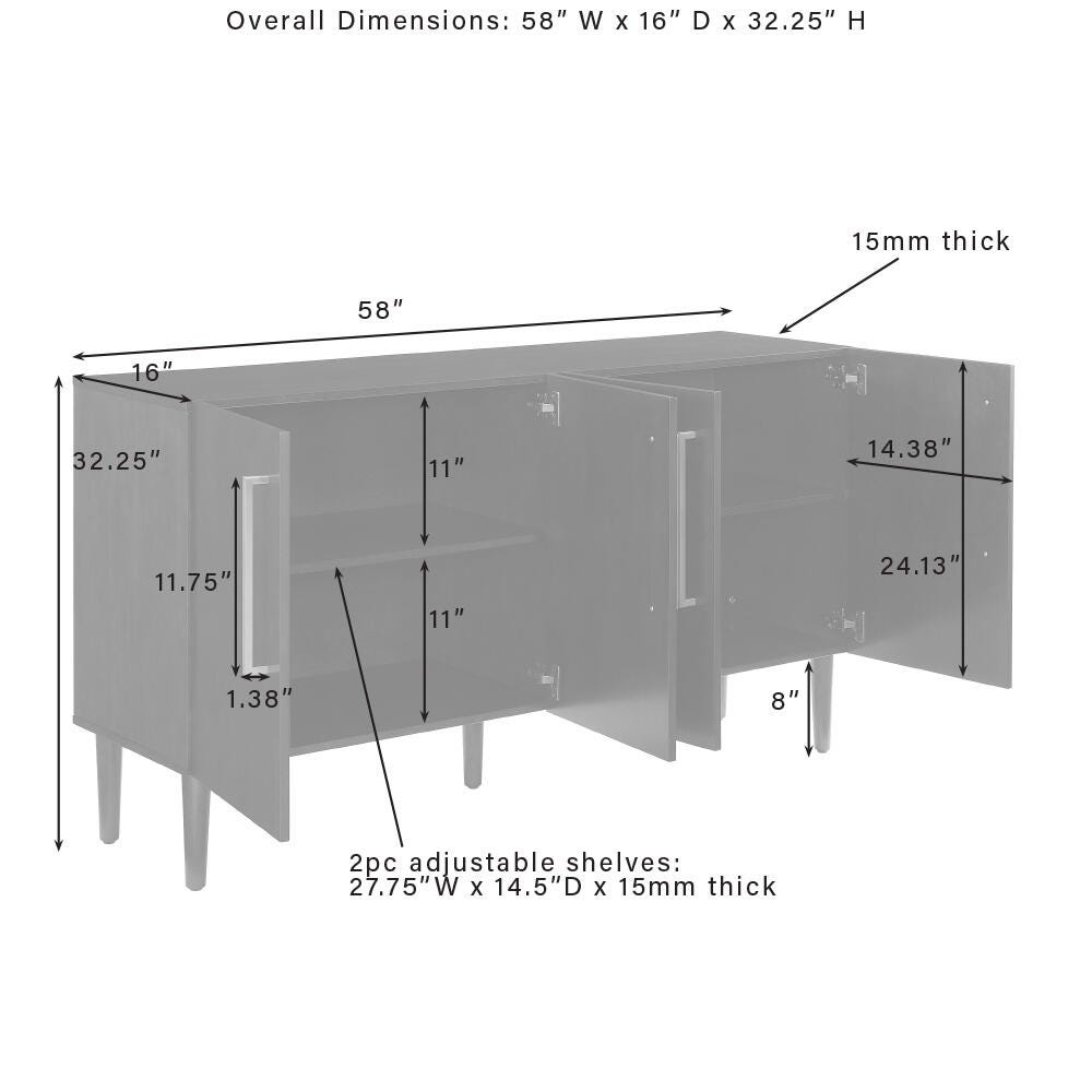 Crosley Furniture Everett Sideboard, , large