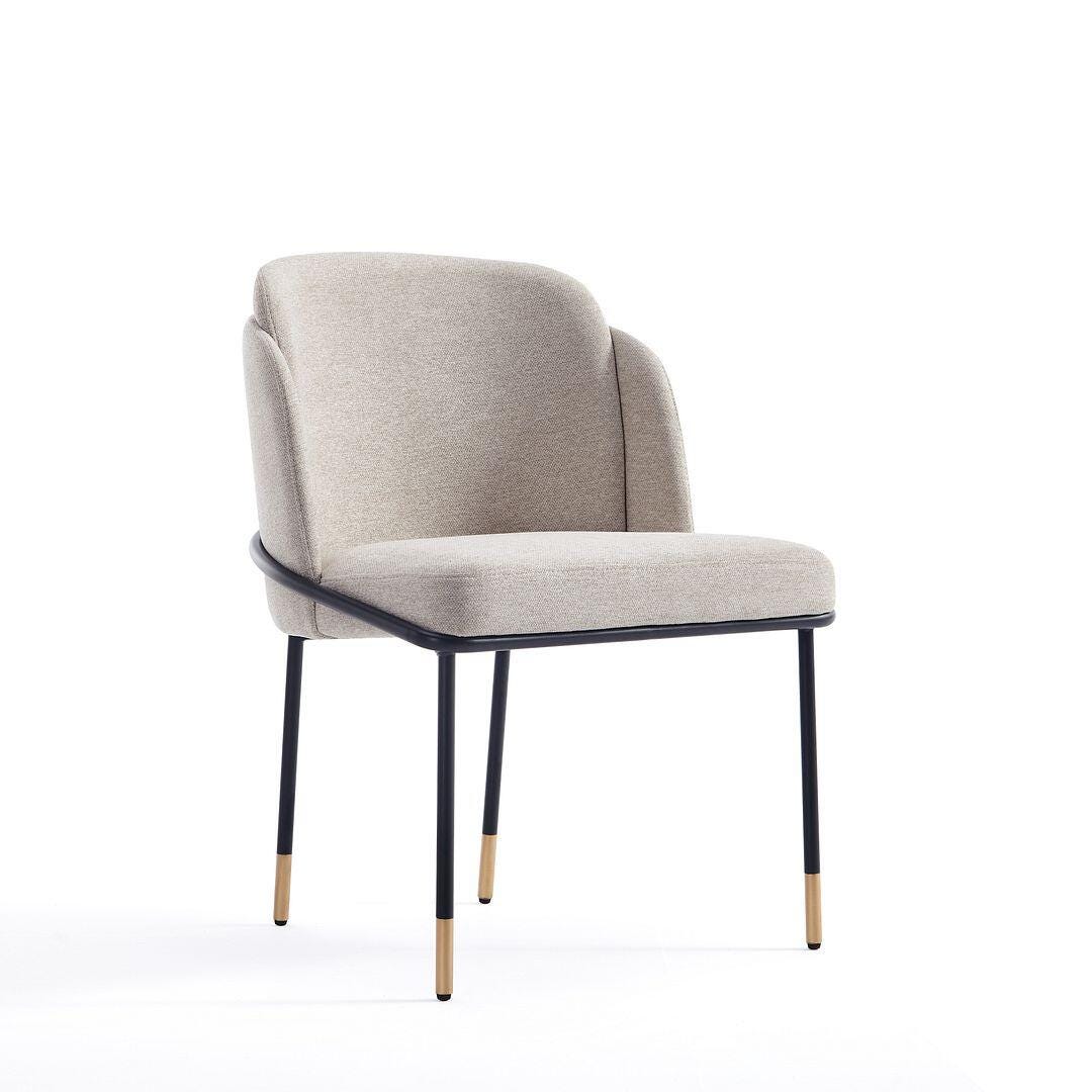Manhattan Comfort Flor Upholstered Dining Chair, Wheat, large