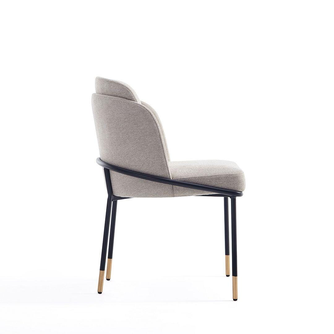 Manhattan Comfort Flor Upholstered Dining Chair, Wheat, large