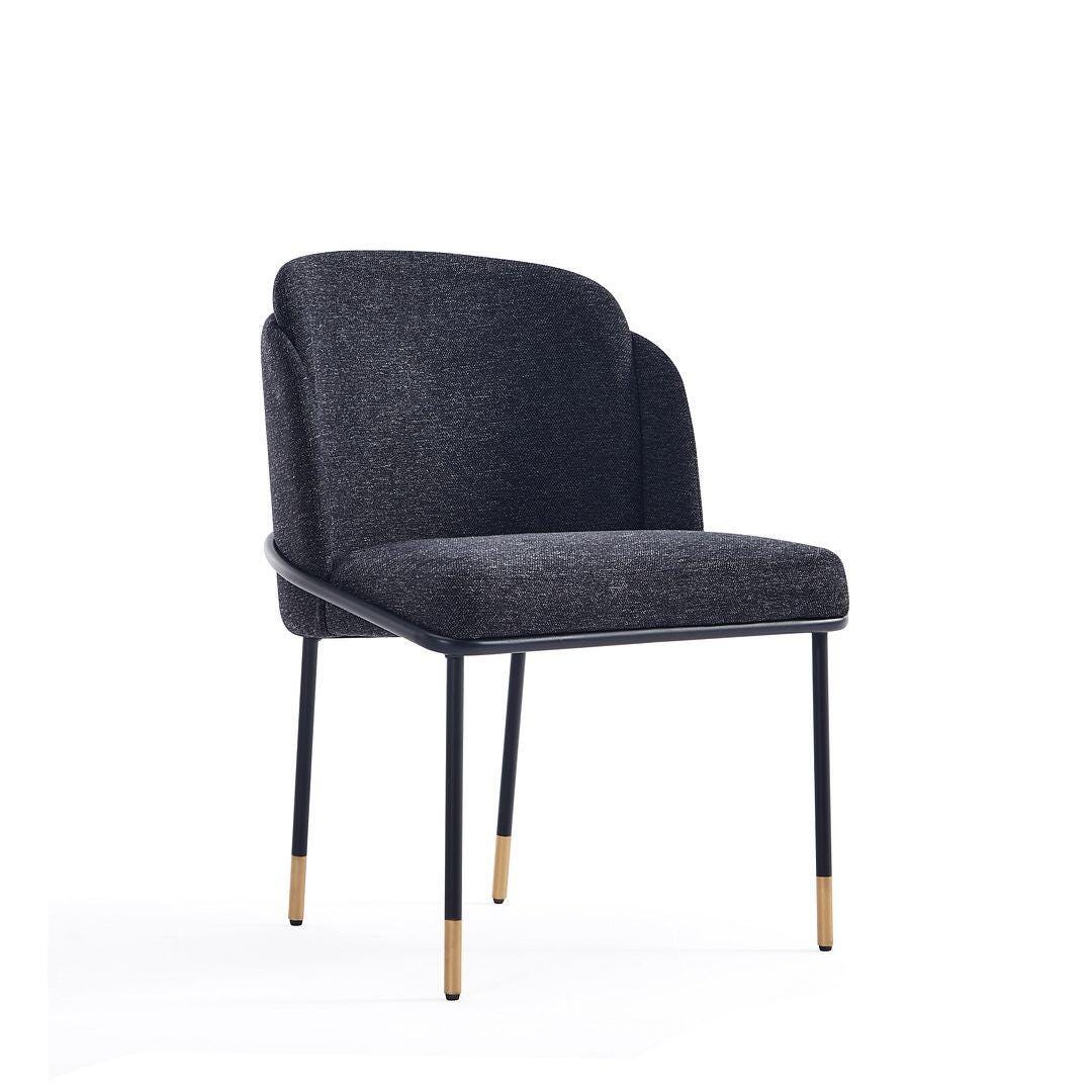 Manhattan Comfort Flor Upholstered Dining Chair, Black, large
