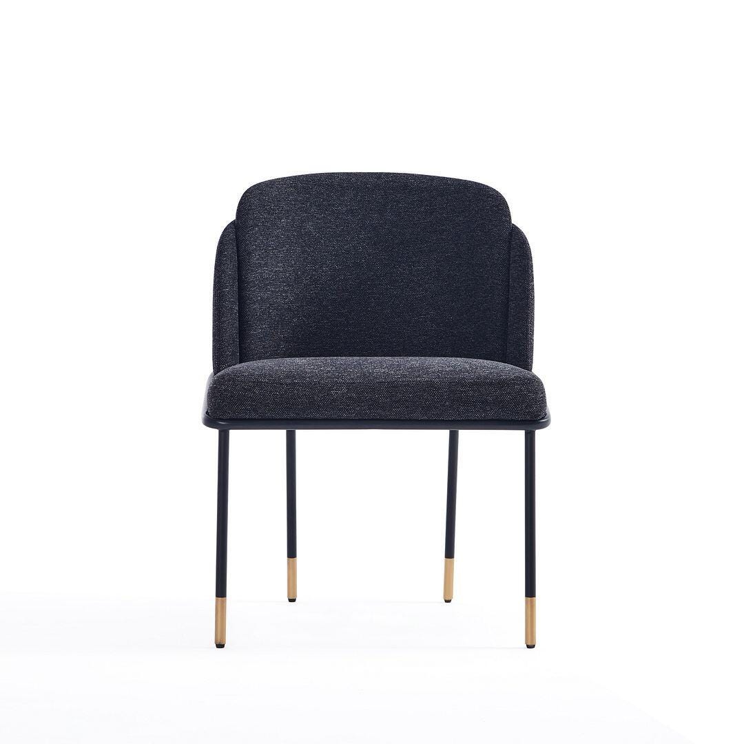 Manhattan Comfort Flor Upholstered Dining Chair, Black, large