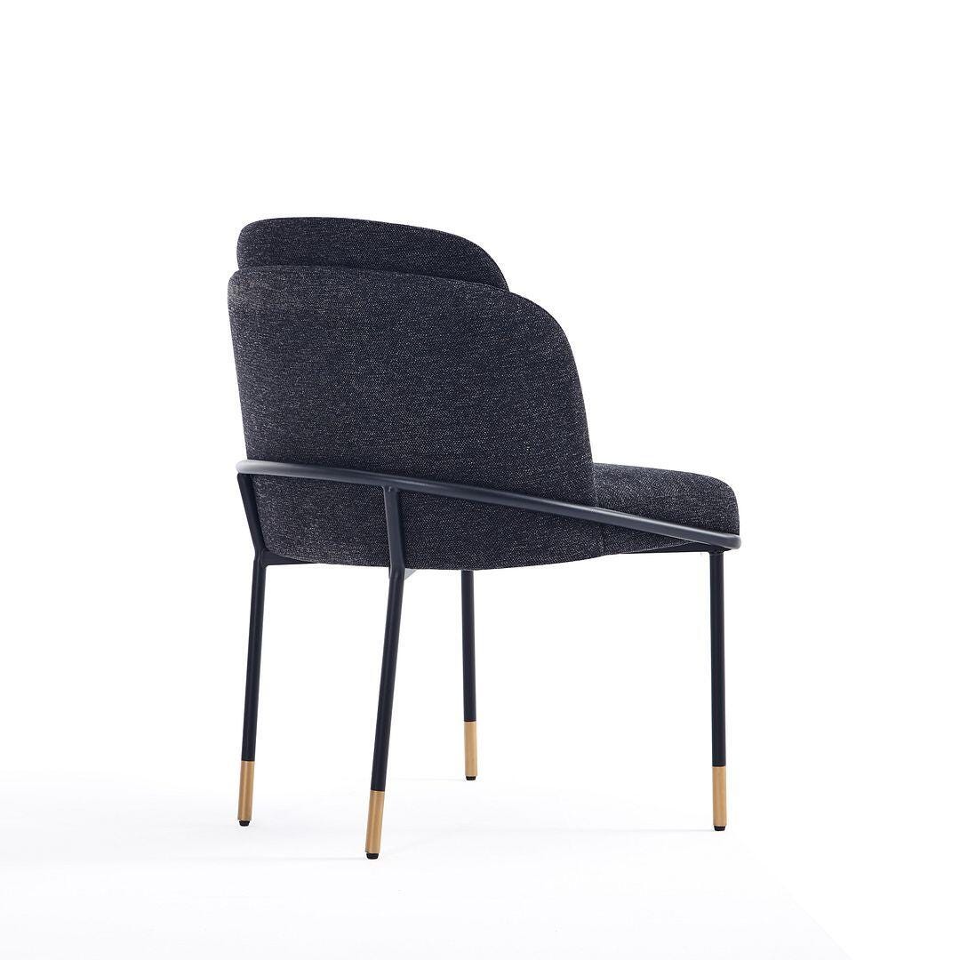 Manhattan Comfort Flor Upholstered Dining Chair, Black, large