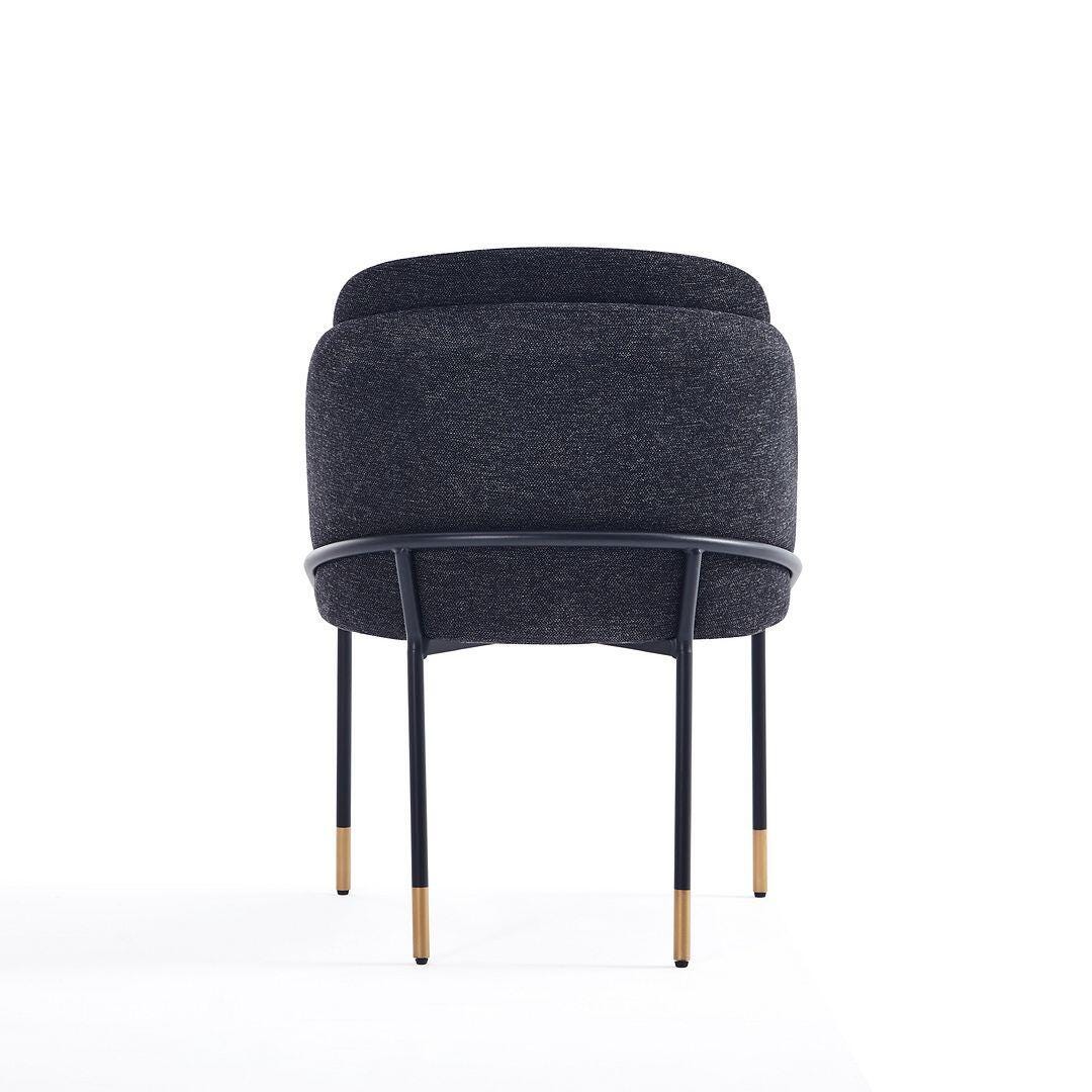 Manhattan Comfort Flor Upholstered Dining Chair, Black, large